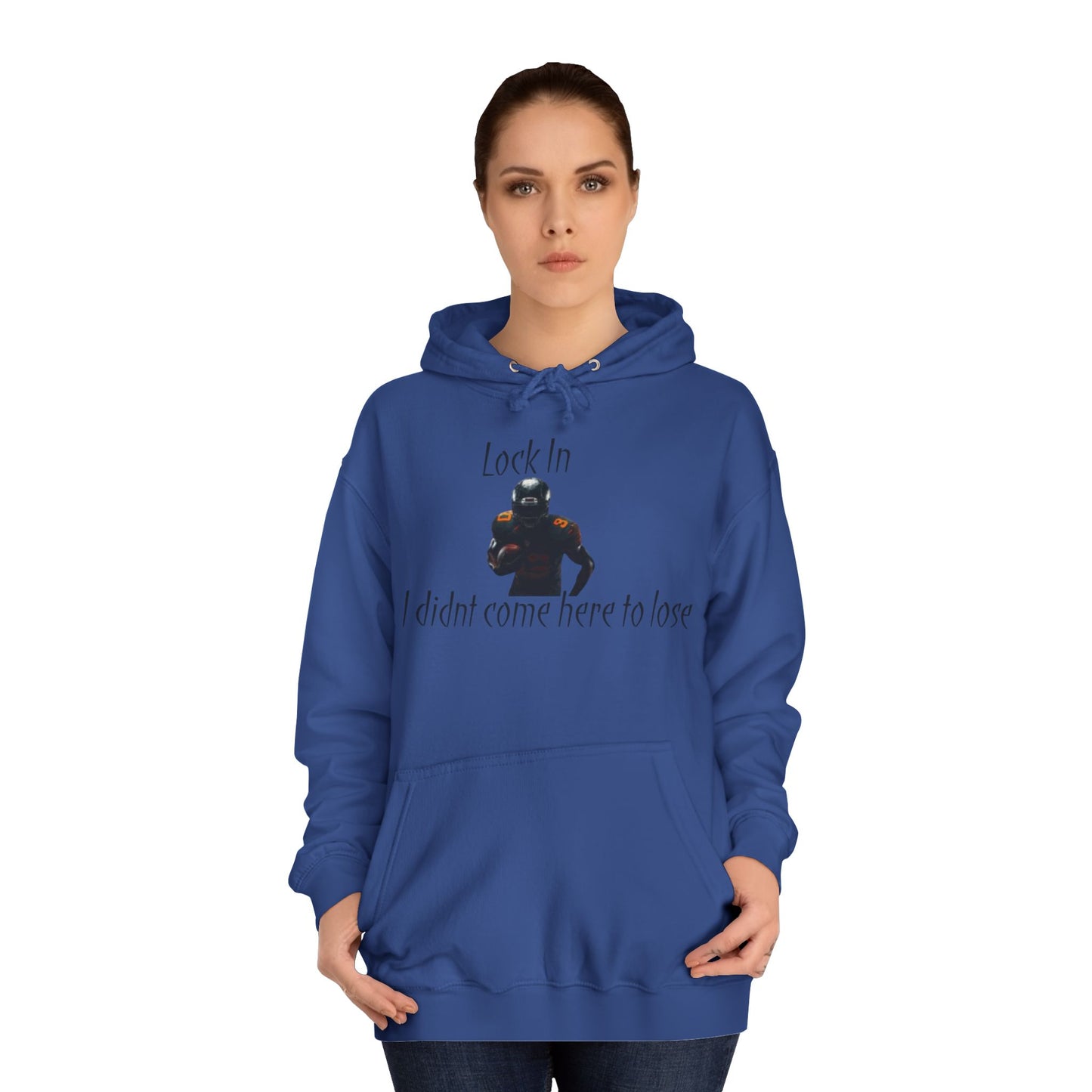 Glacier White Men’s NFL Hoodie – "Lock In" Football Edition Sweatshirt with Drawstrings & Kangaroo Pocket