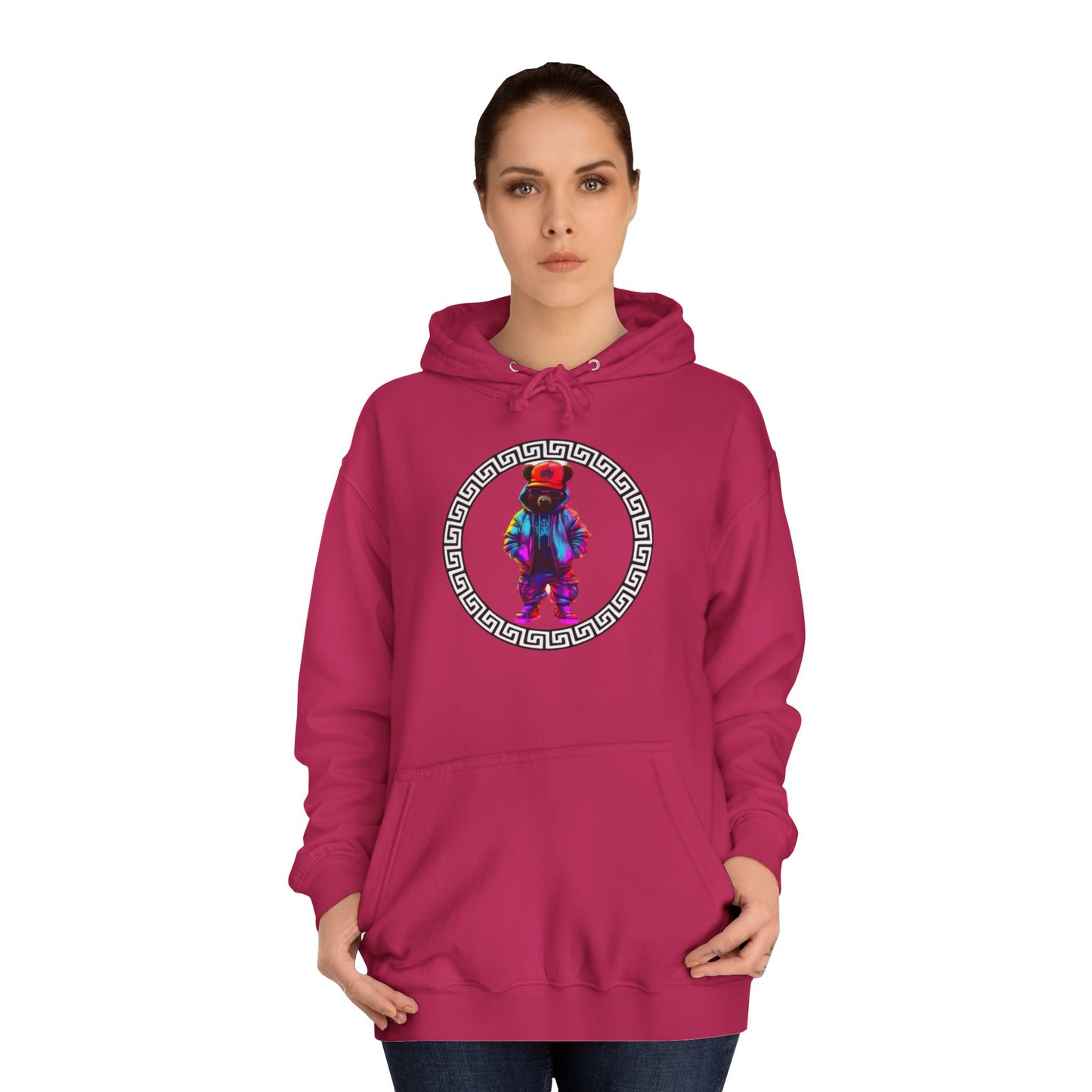 Cosmic Tie-Dye Bear Graphic Sweater – Vibrant Streetwear Pullover