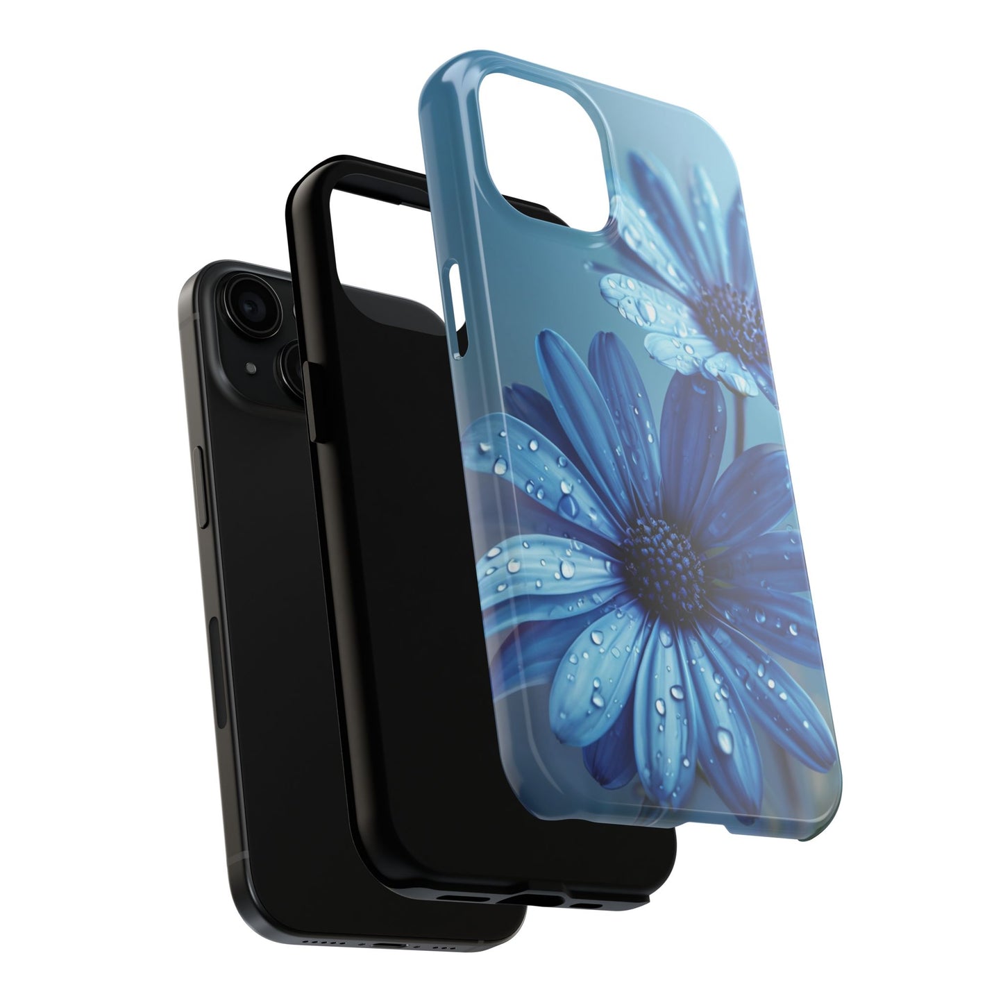 Blue Floral Tough Phone Case - Durable & Stylish Protection