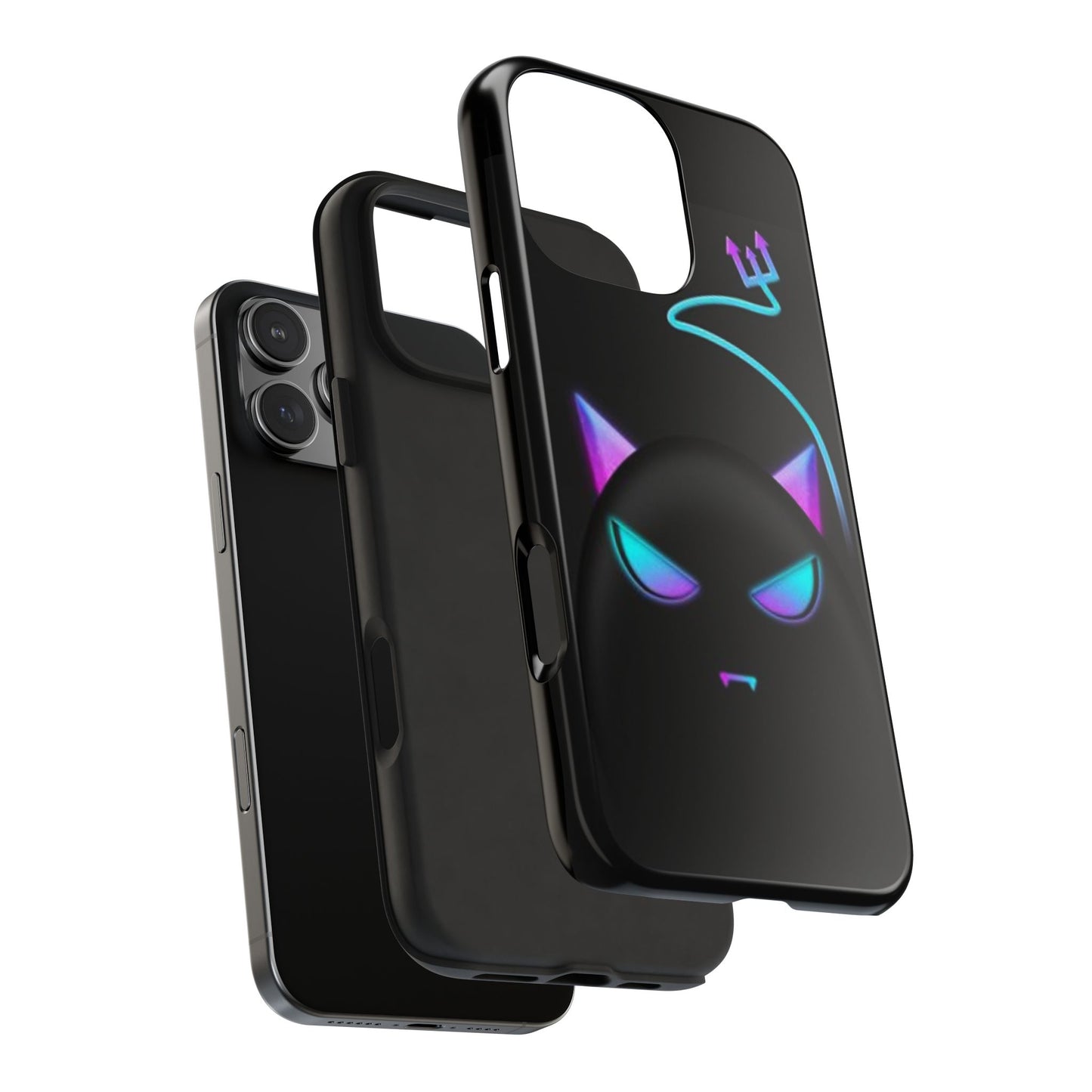 Demonic Cat Tough Phone Case - Cute & Edgy Phone Protection for Cat Lovers