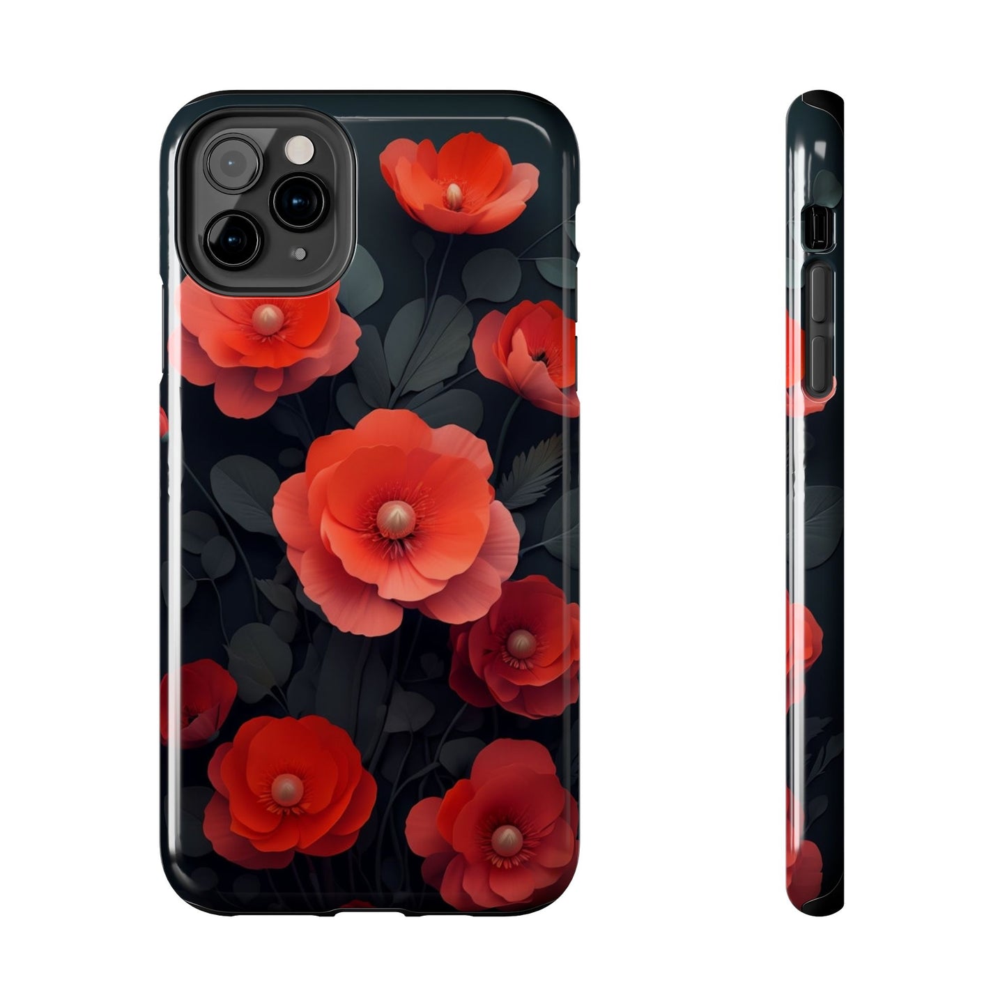 Vibrant Floral Tough Phone Case - Durable Protection with Gorgeous Red Poppies for iPhones & Androids πΊπ±