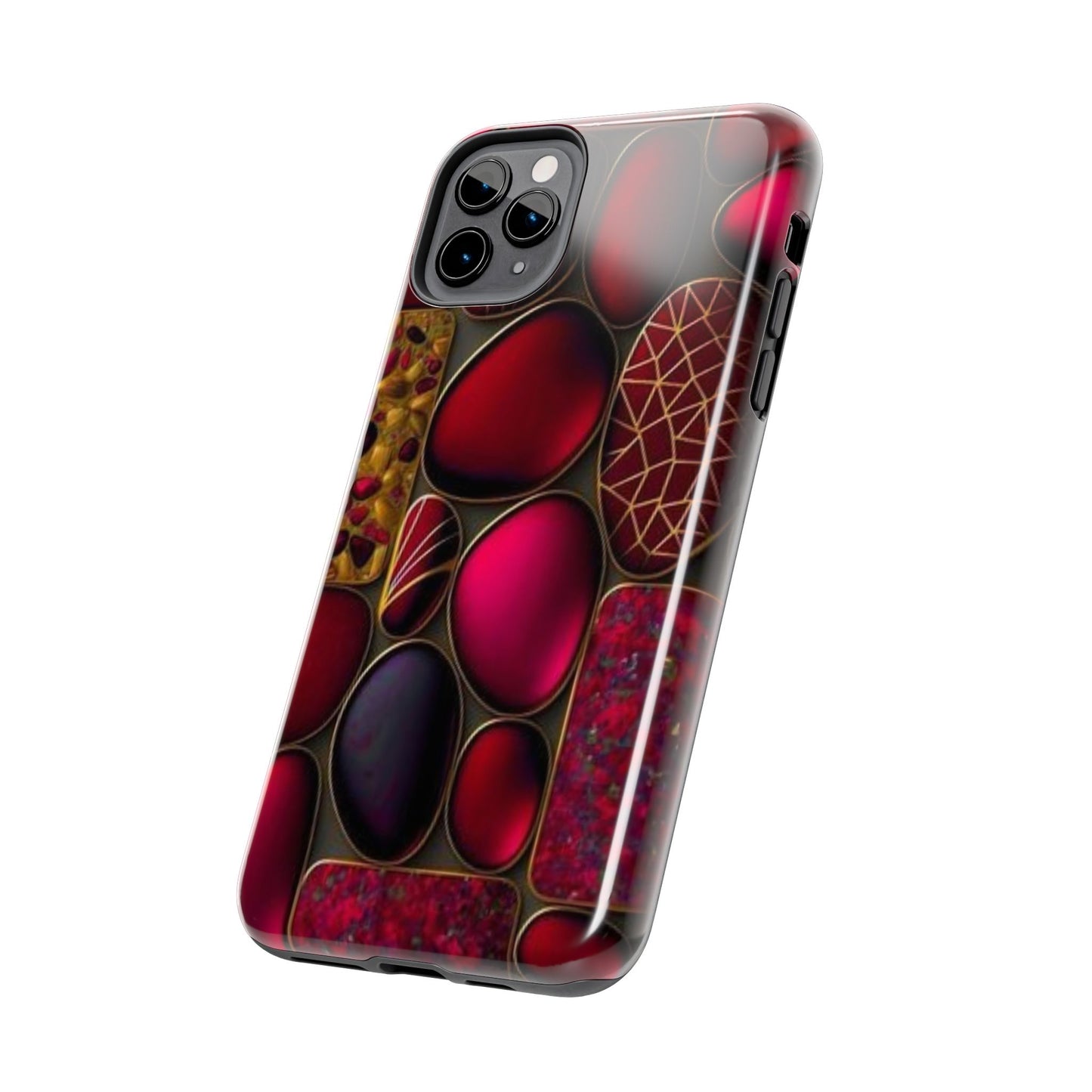 🔴 Tough Phone Cases – Red Stones Design for iPhone & Android – Durable Protection & Stylish Look