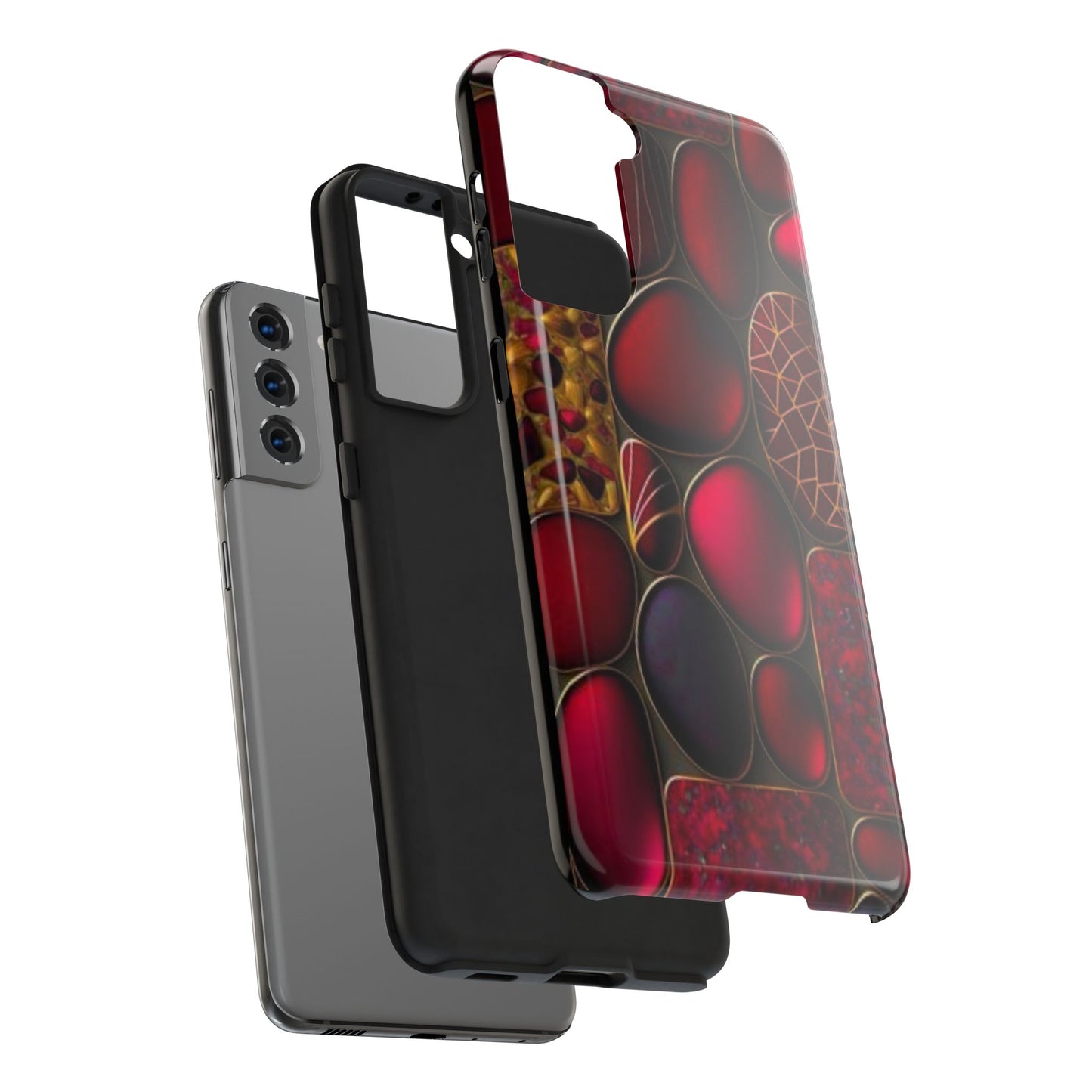 🔴 Tough Phone Cases – Red Stones Design for iPhone & Android – Durable Protection & Stylish Look