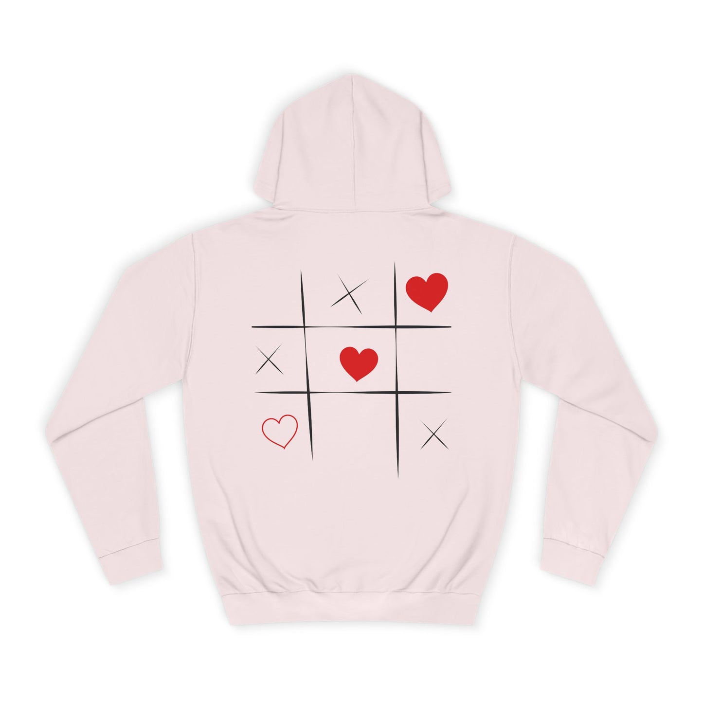 Blush Pink Women's Sweater – "Tic Tac Toe Hearts" Cozy Pullover for Couples