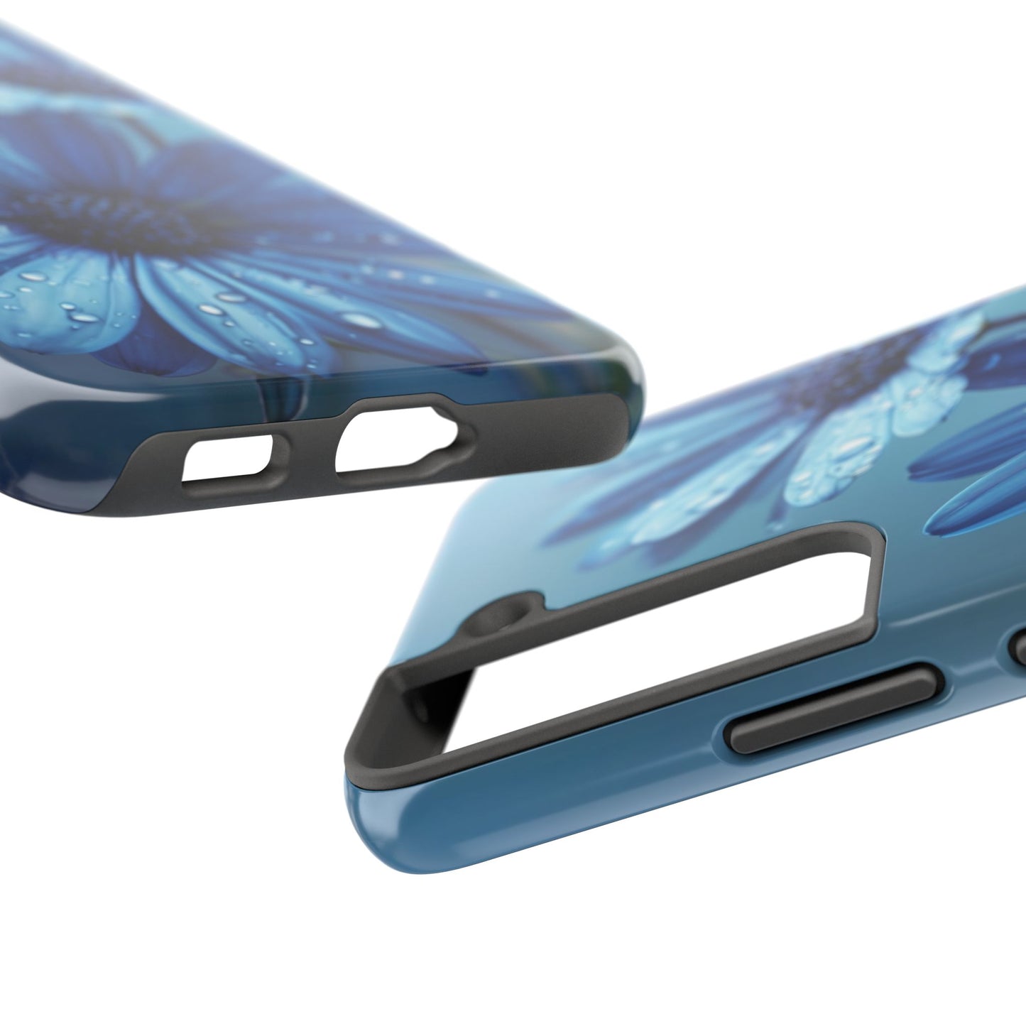 Blue Floral Tough Phone Case - Durable & Stylish Protection