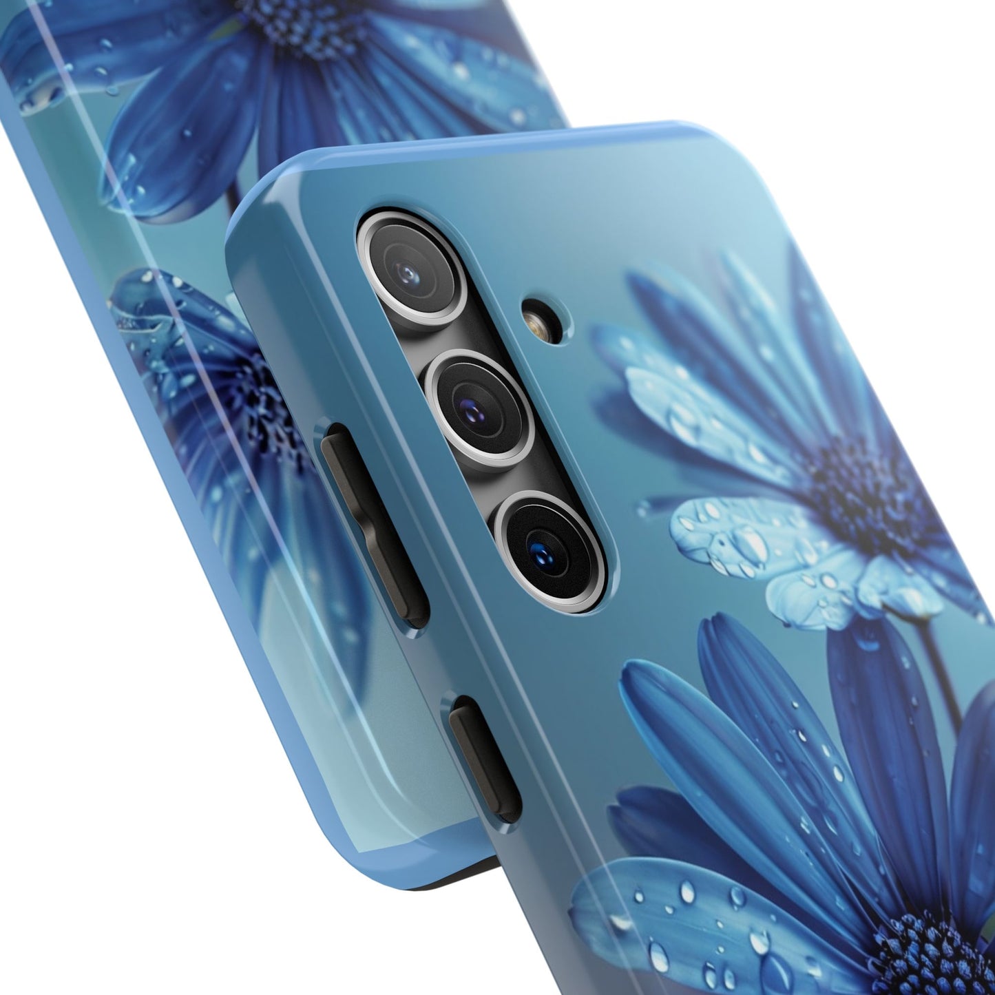Blue Floral Tough Phone Case - Durable & Stylish Protection