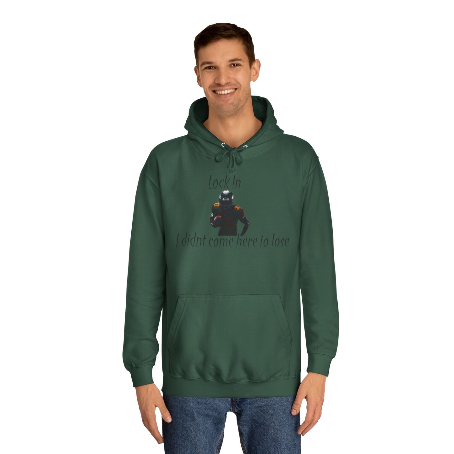 Glacier White Men’s NFL Hoodie – "Lock In" Football Edition Sweatshirt with Drawstrings & Kangaroo Pocket