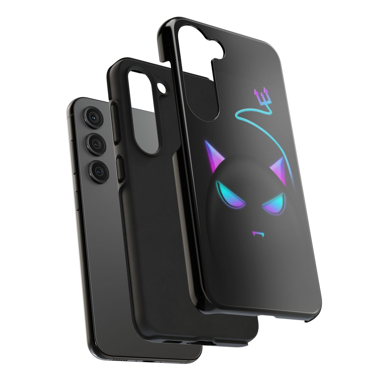 Demonic Cat Tough Phone Case - Cute & Edgy Phone Protection for Cat Lovers