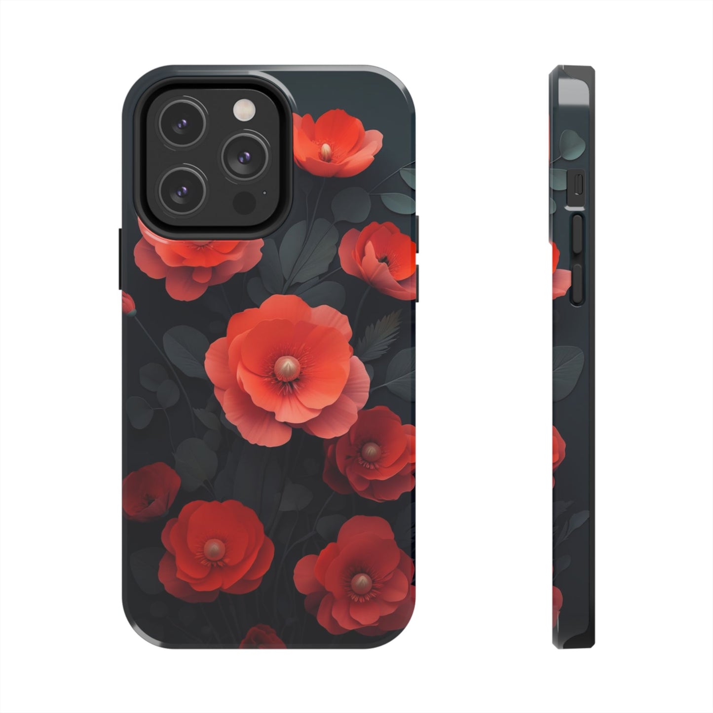 Vibrant Floral Tough Phone Case - Durable Protection with Gorgeous Red Poppies for iPhones & Androids πΊπ±