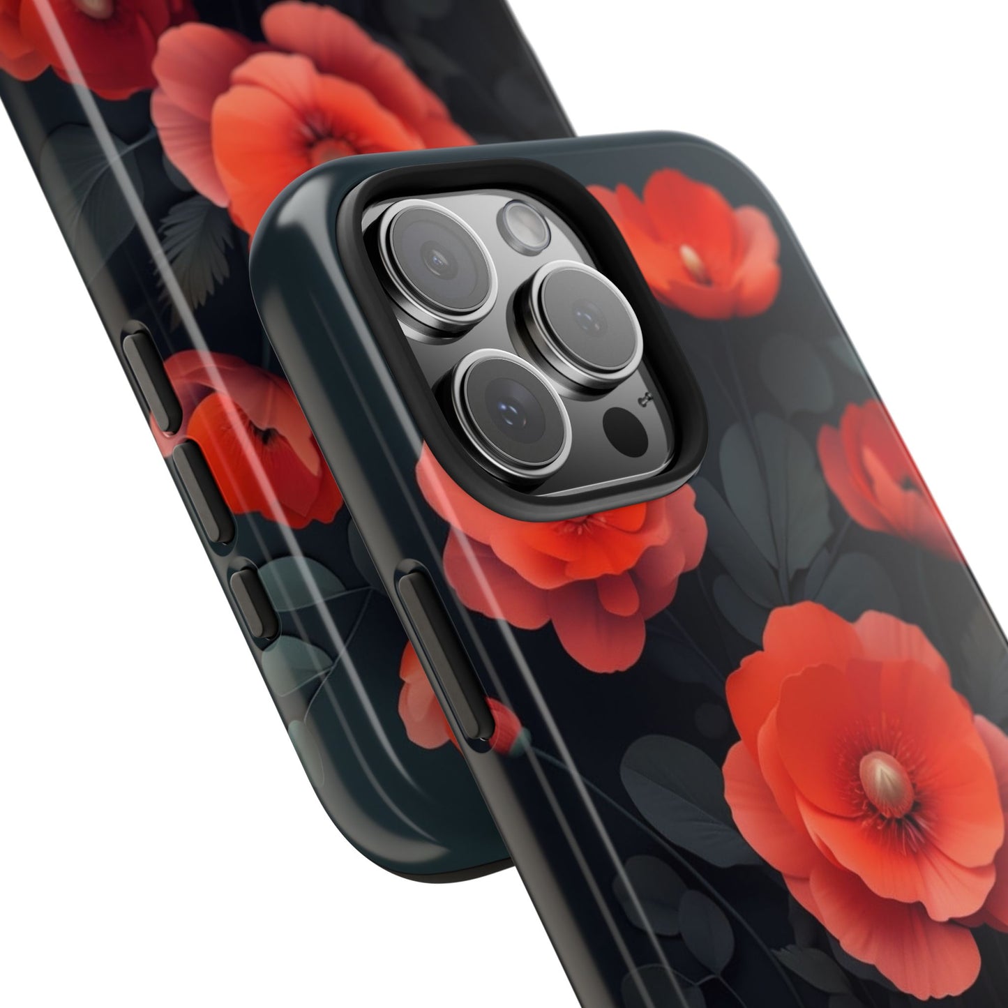 Vibrant Floral Tough Phone Case - Durable Protection with Gorgeous Red Poppies for iPhones & Androids πΊπ±