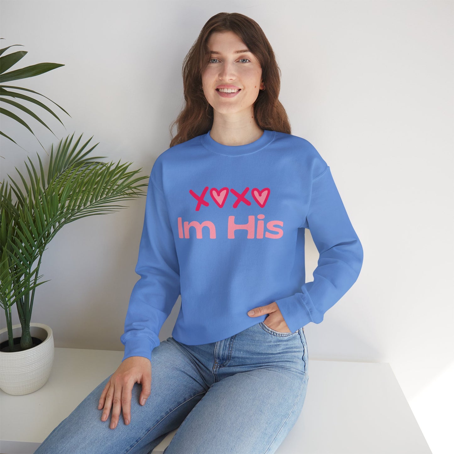 Cotton Blush XOXO Sweatshirt for Women – I’m His Romantic Everyday Lovewear