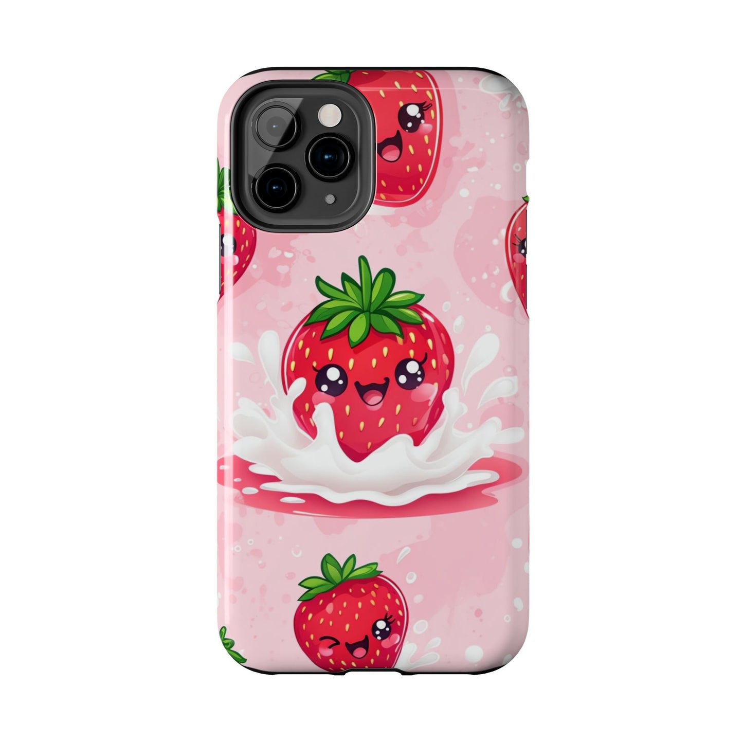 Kawaii Strawberry Tough Phone Case - Cute & Durable Protection