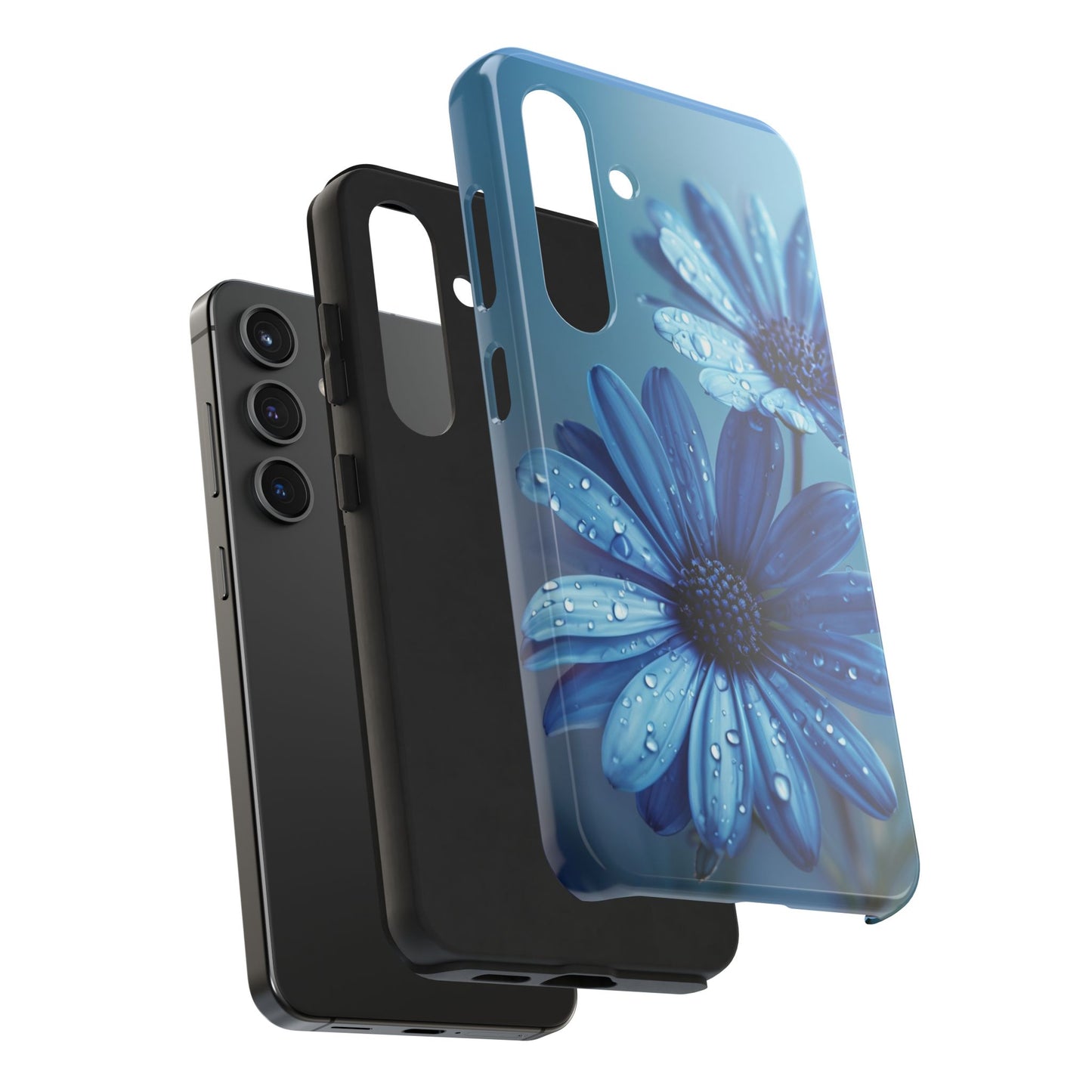 Blue Floral Tough Phone Case - Durable & Stylish Protection
