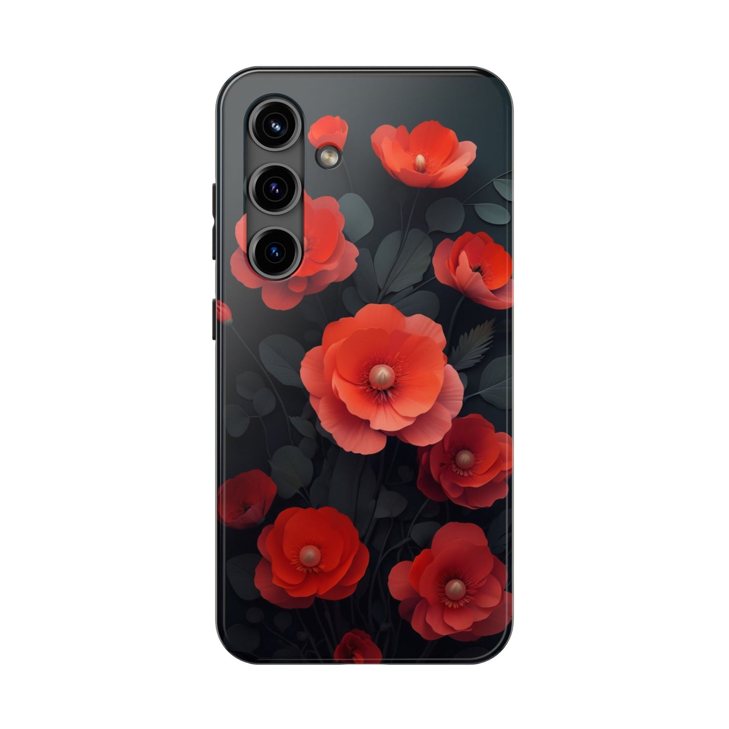 Vibrant Floral Tough Phone Case - Durable Protection with Gorgeous Red Poppies for iPhones & Androids πΊπ±