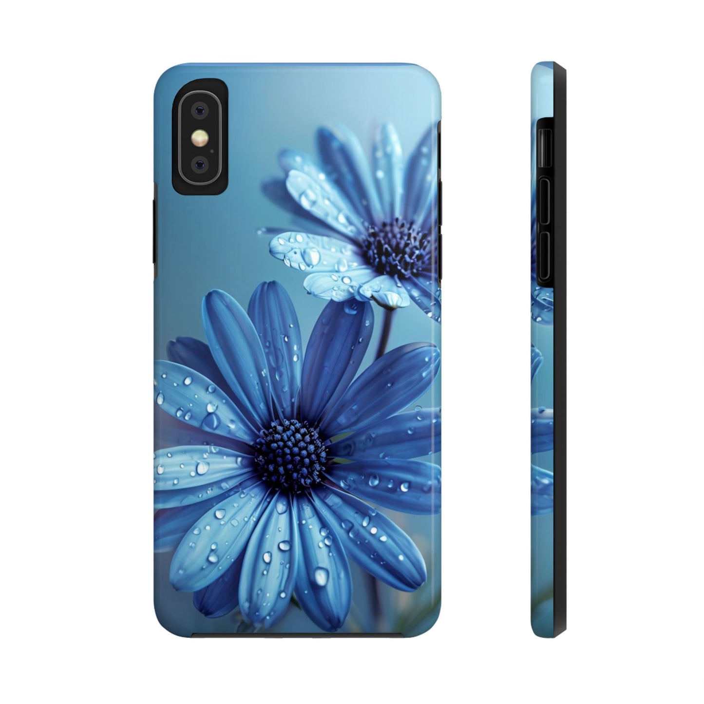 Blue Floral Tough Phone Case - Durable & Stylish Protection