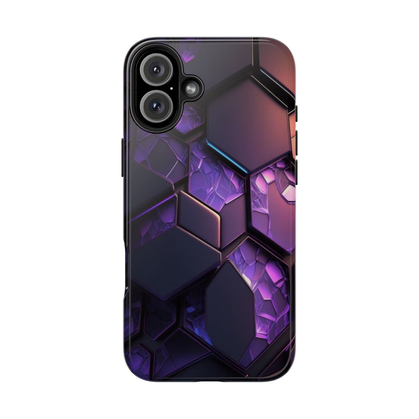 Hexagonal Tough Phone Case - Vibrant Protective Design for Tech Enthusiasts