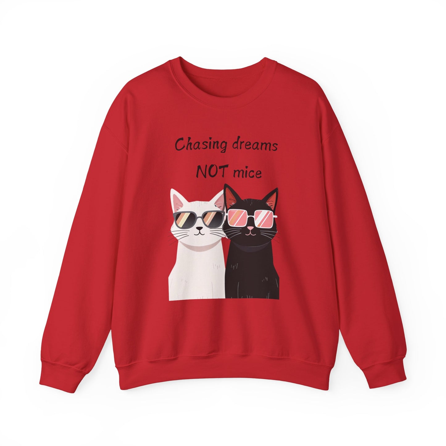 Dusty Lilac Chasing Dreams Cat-Lover Sweater for Men & Women – Whiskered Motivation Style