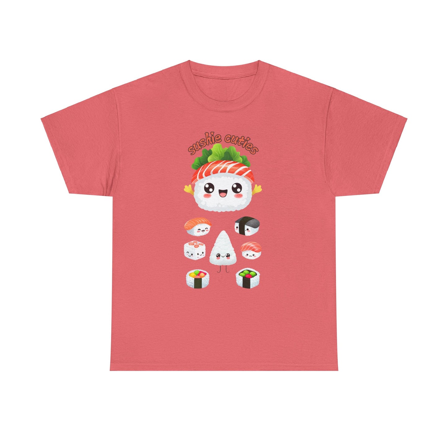 Sushi Cuties Unisex Heavy Cotton Tee - Cute Sushi Graphic Tee for Food Lovers