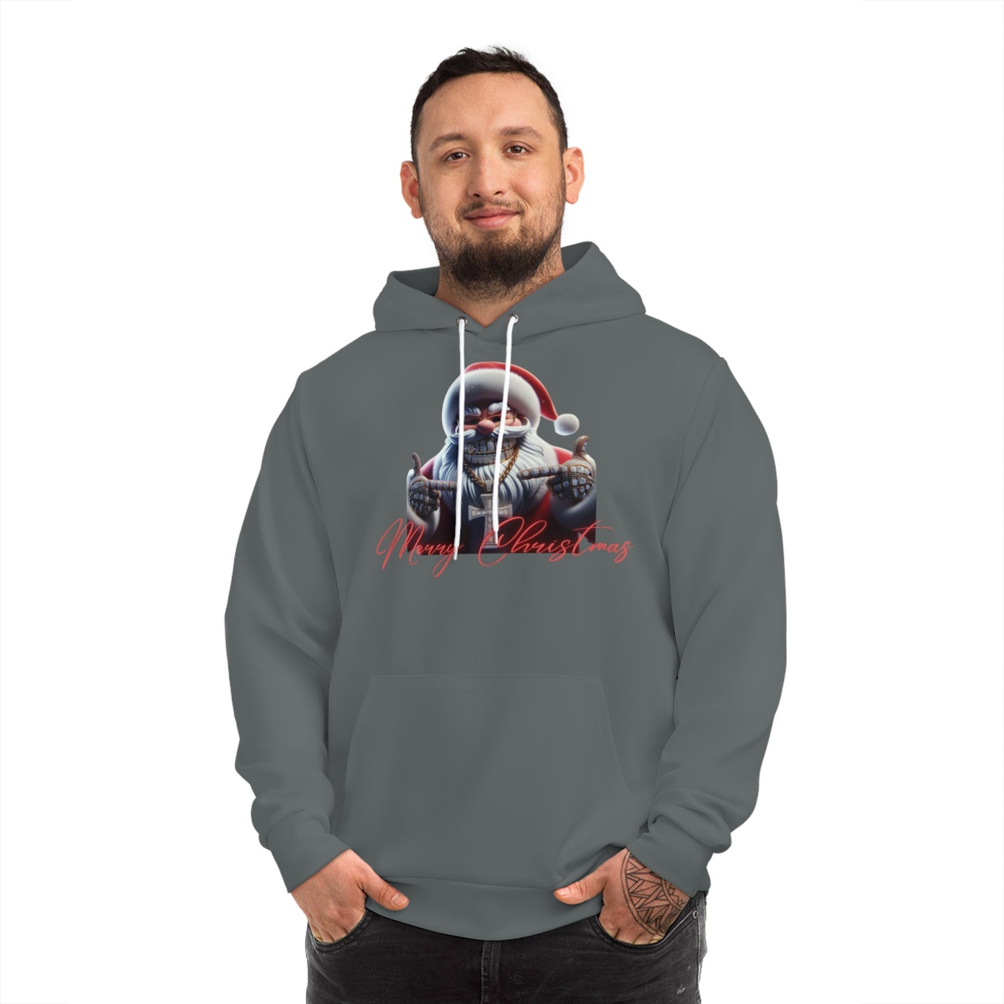 Charcoal Frost Grey Hoodie for Men – Classic Christmas Holiday Season