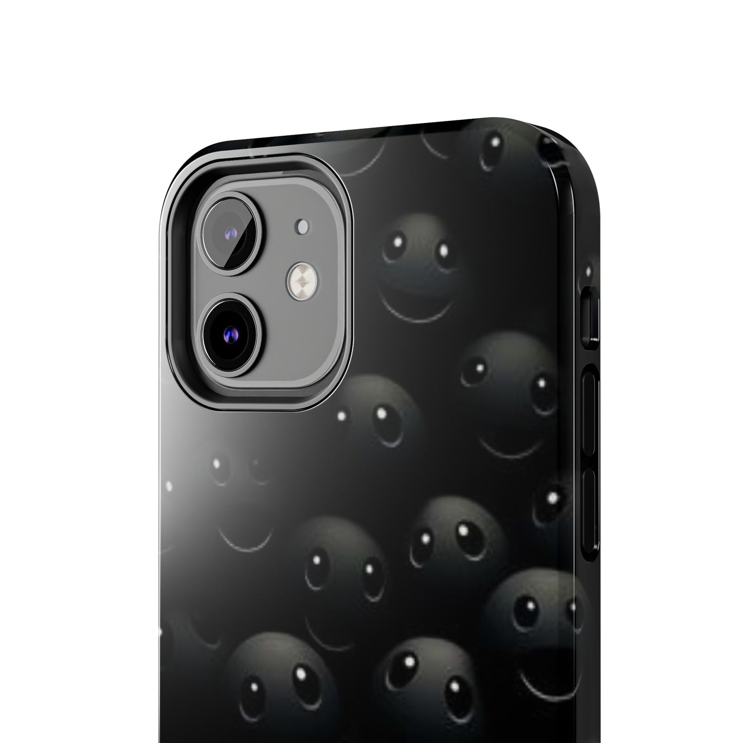 😊 Cute Smiley Face Black Tough Phone Case – Fun & Durable Protection for iPhone & Android