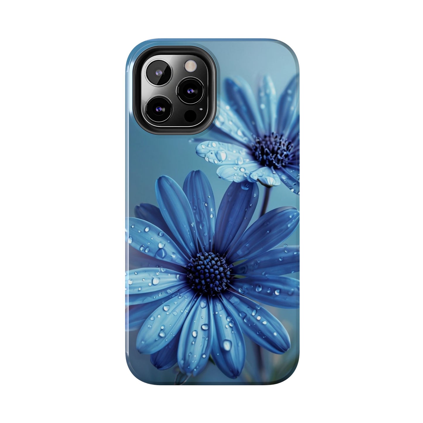 Blue Floral Tough Phone Case - Durable & Stylish Protection