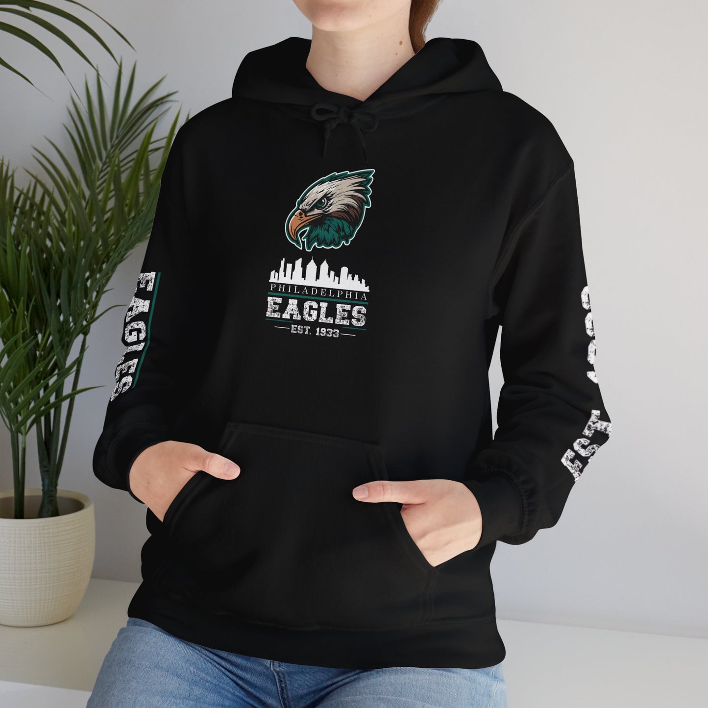 Philadelphia Eagles Hoodie – Est. 1933 | Black Pullover for Men & Women | Team Colors & Mascot Design