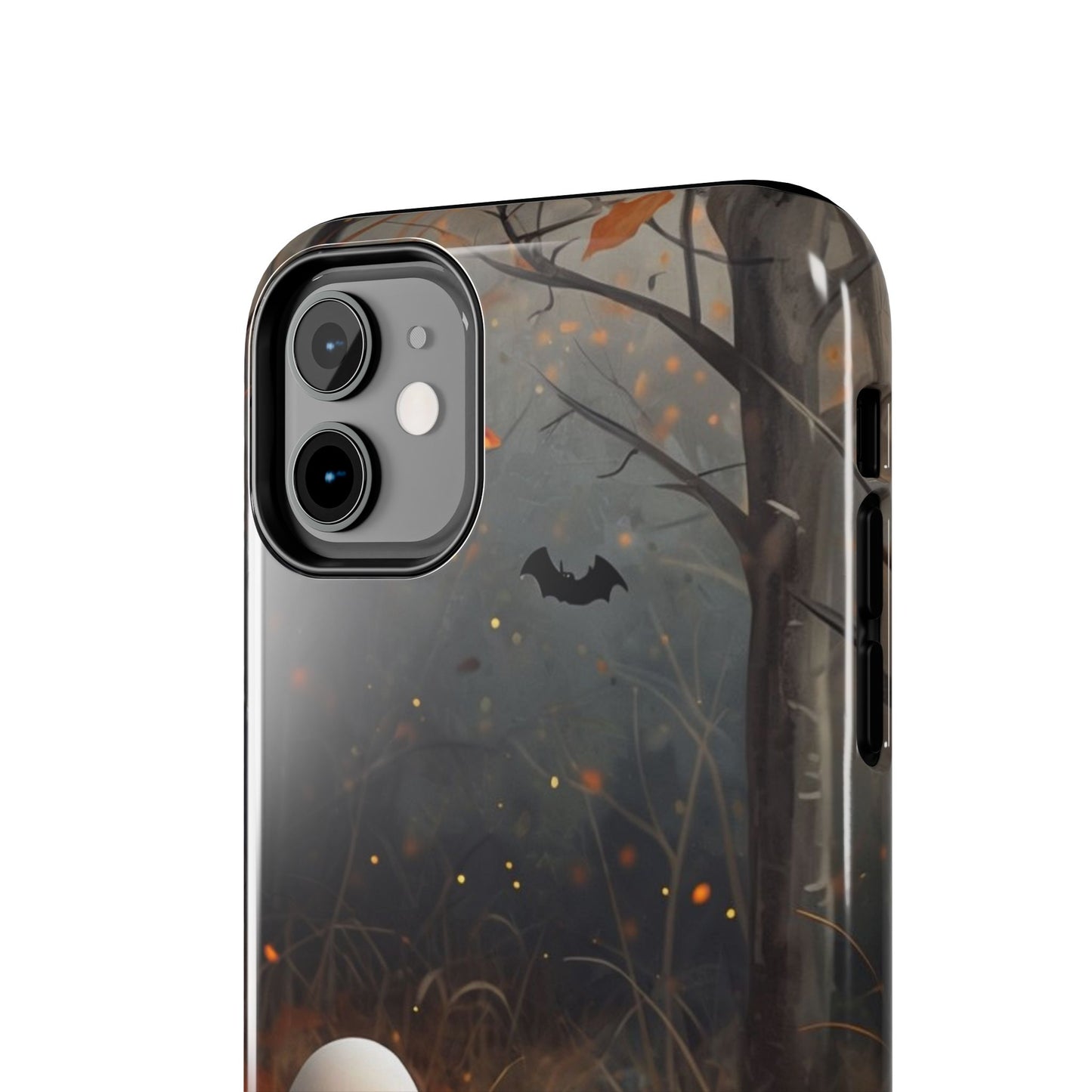 Spooky Halloween Phone Case - Tough Protective Cover with Ghost and Pumpkin Design