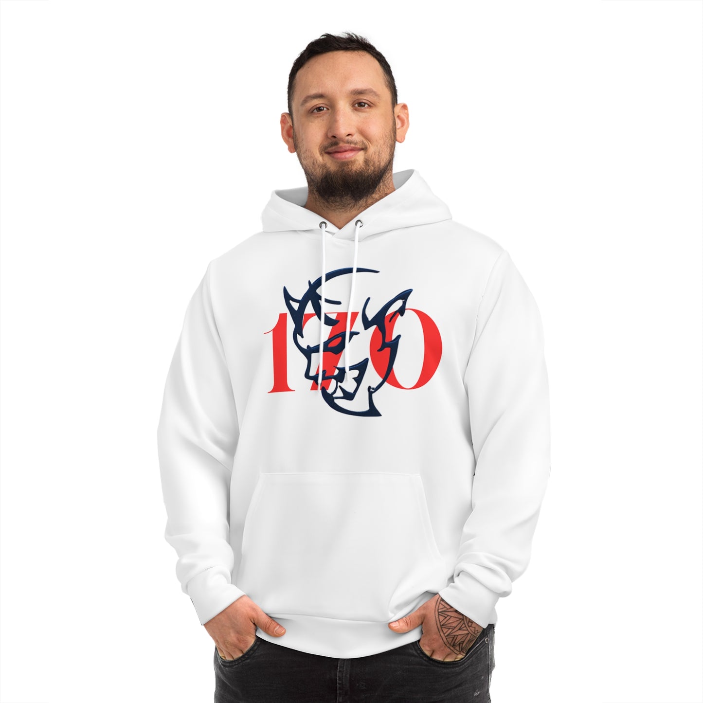 Ice White "Demon 170" Performance Hoodie – Bold Graphic Muscle Car Sweatshirt