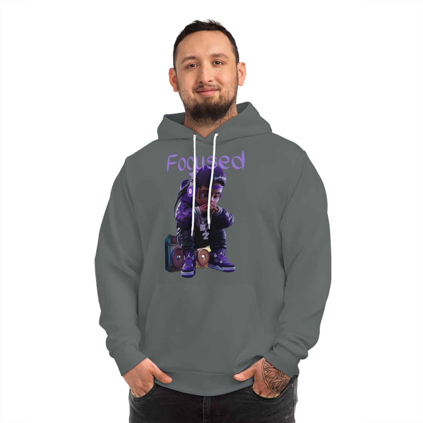 Granite Stone Grey Hoodie for Men & Women – Eyes on the Prize Motivational Mindset Apparel