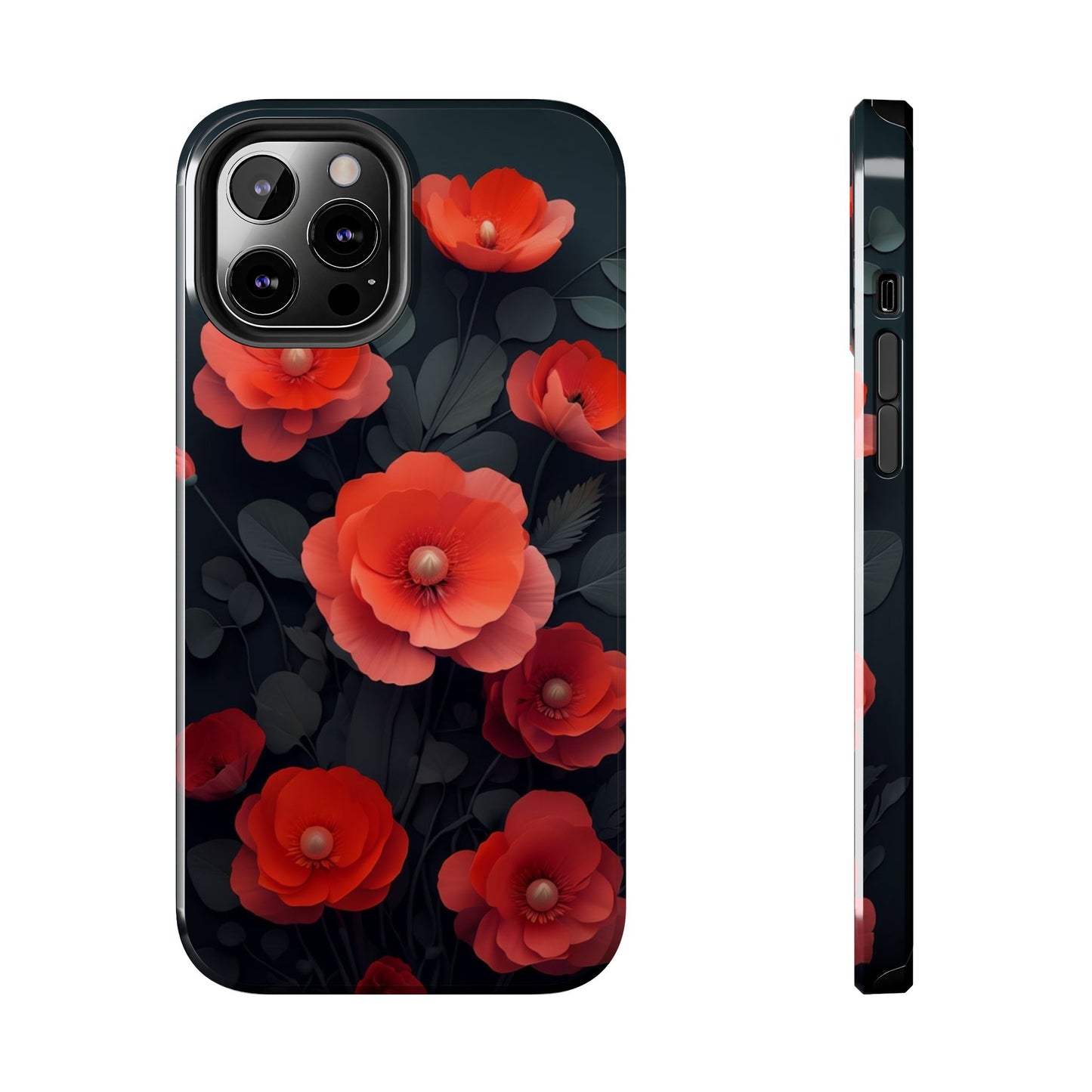 Vibrant Floral Tough Phone Case - Durable Protection with Gorgeous Red Poppies for iPhones & Androids πΊπ±