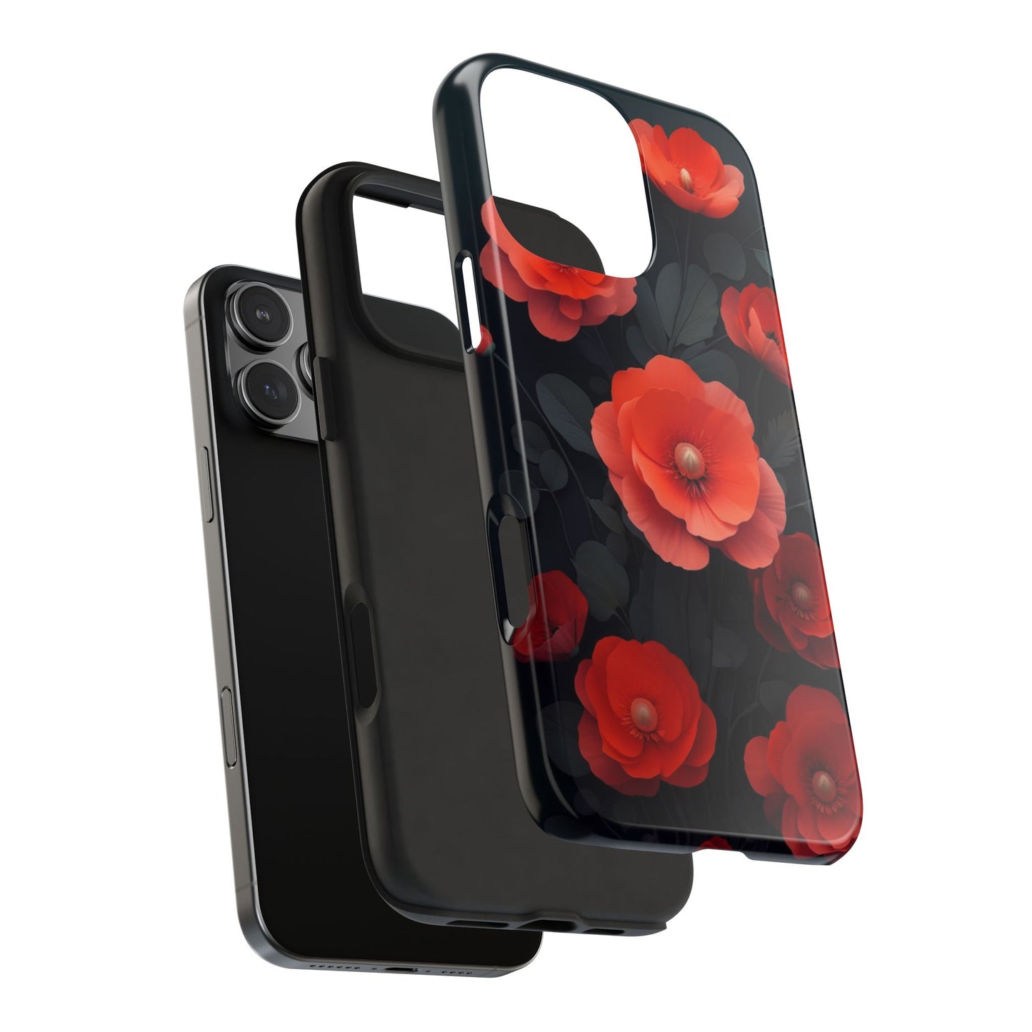 Vibrant Floral Tough Phone Case - Durable Protection with Gorgeous Red Poppies for iPhones & Androids πΊπ±