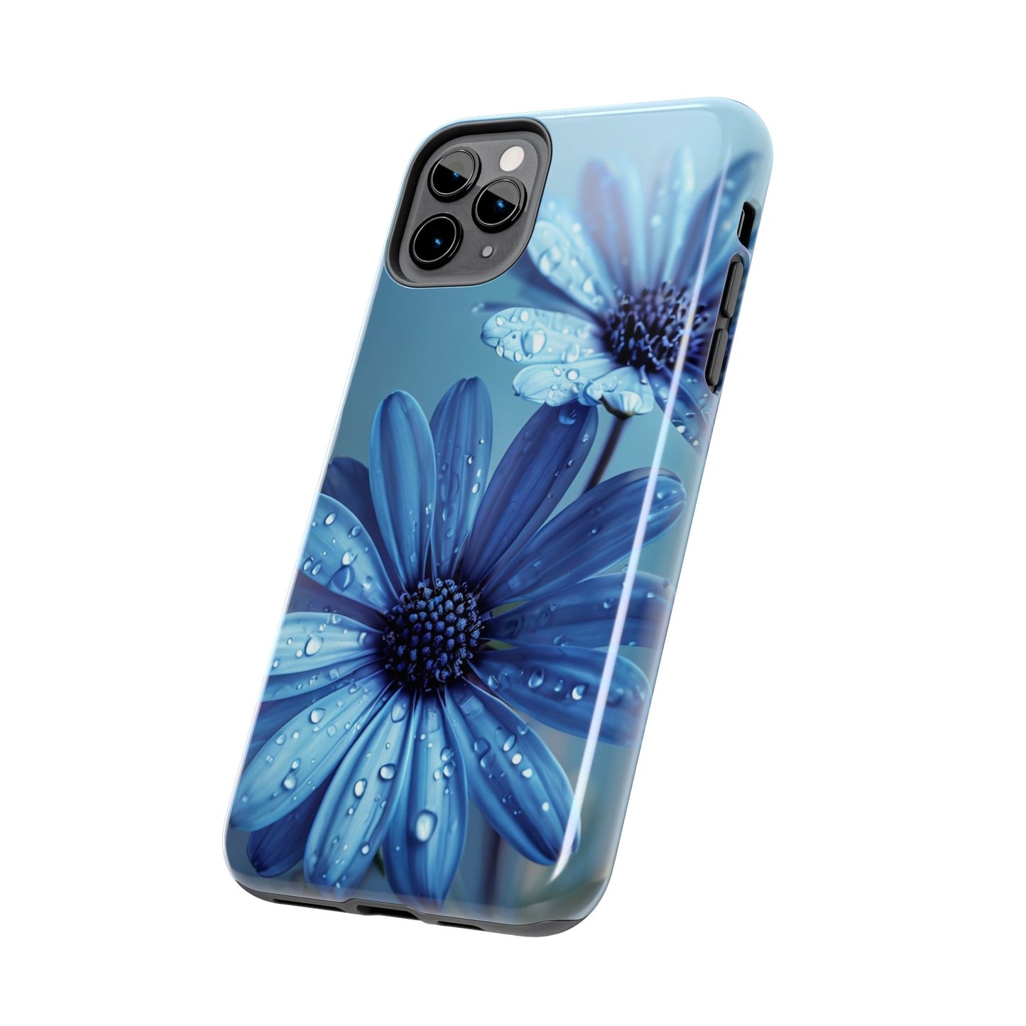 Blue Floral Tough Phone Case - Durable & Stylish Protection