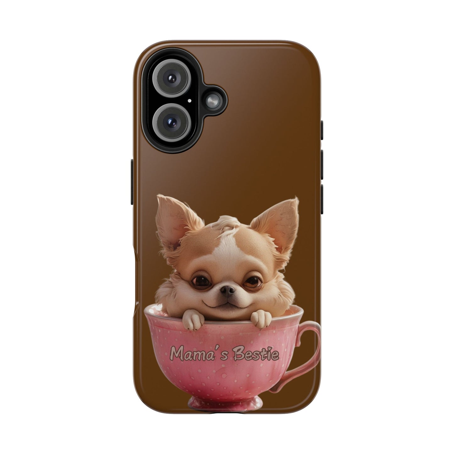 Cute Chihuahua Tough Phone Case - 'Mama's Bestie' Design