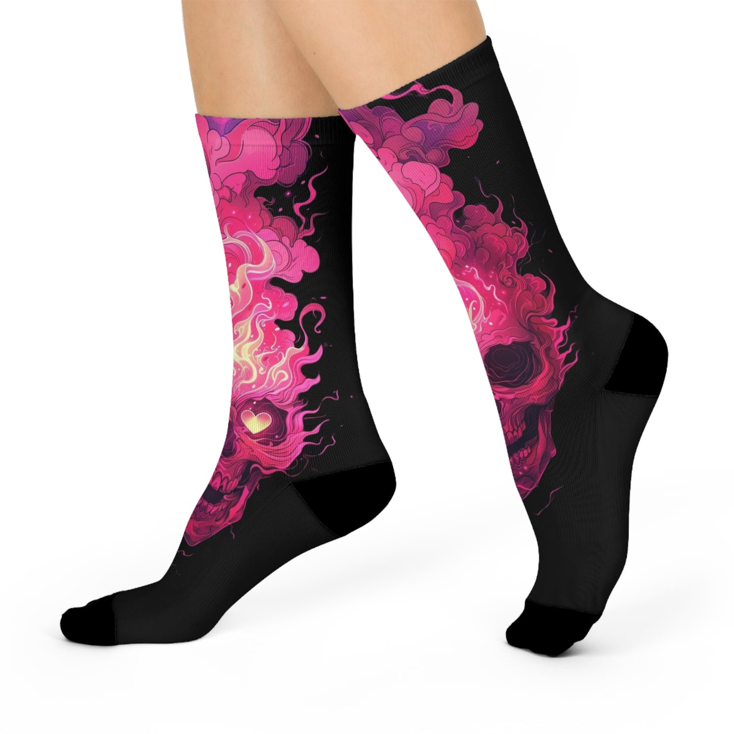 π Gothic Skull Cushioned Crew Socks β Colorful Halloween & Everyday Wear with Bold Skull Design