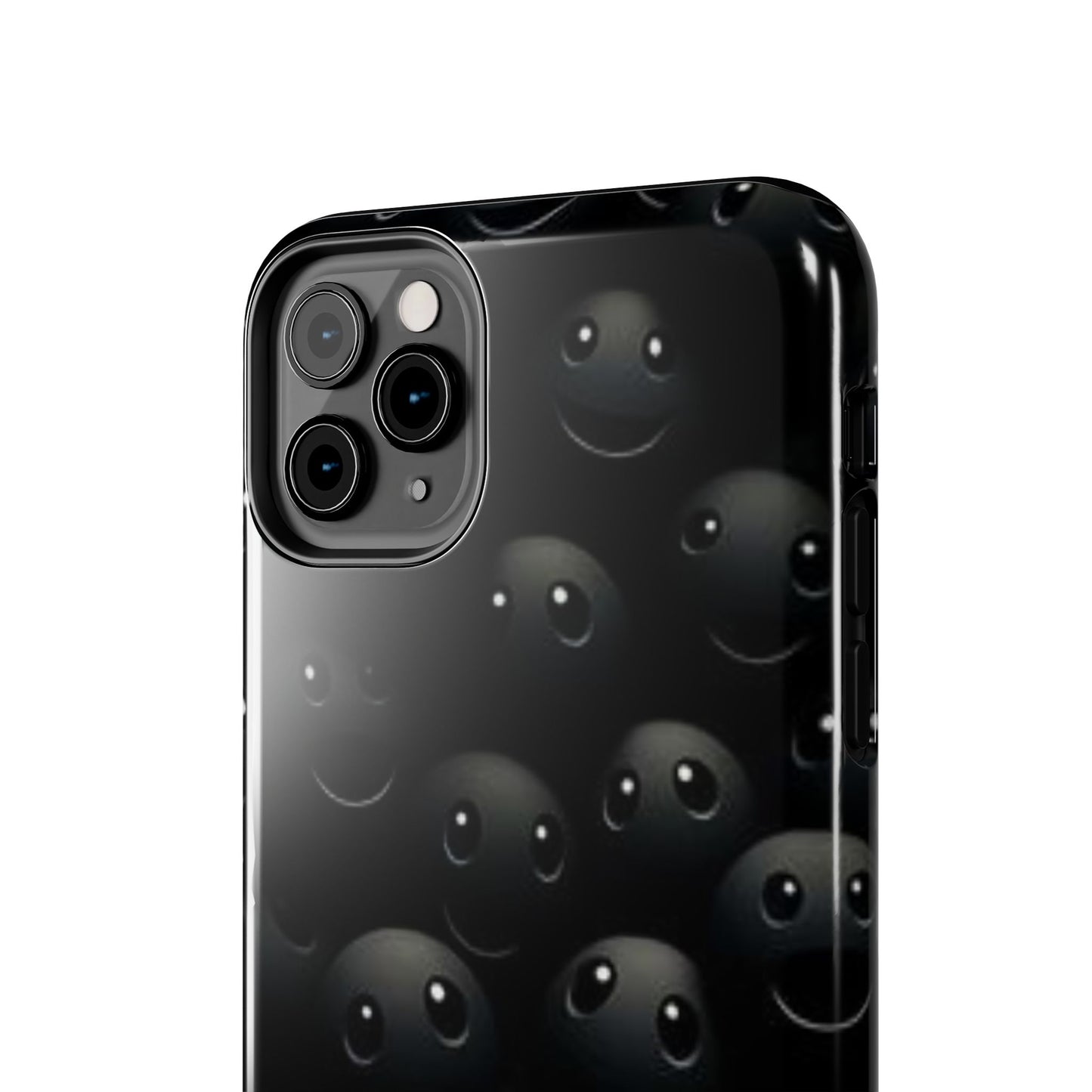 😊 Cute Smiley Face Black Tough Phone Case – Fun & Durable Protection for iPhone & Android