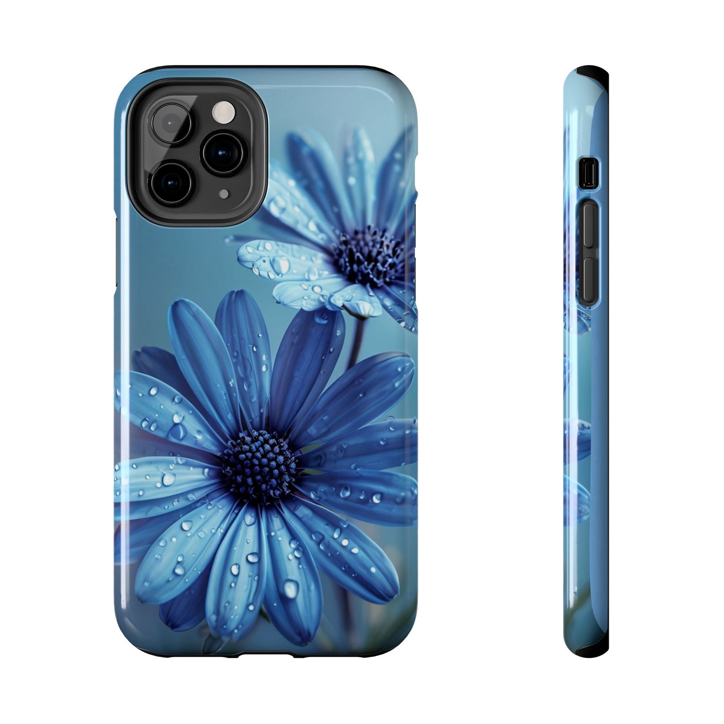 Blue Floral Tough Phone Case - Durable & Stylish Protection
