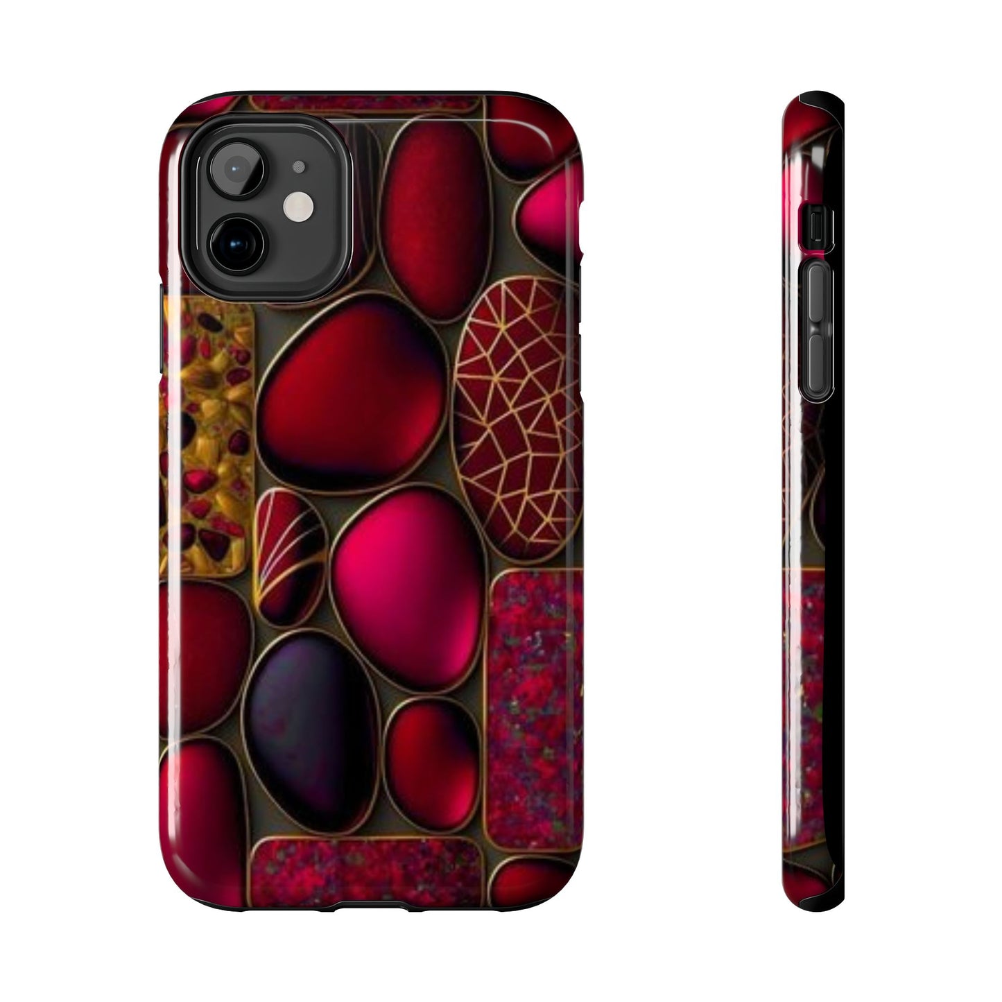 🔴 Tough Phone Cases – Red Stones Design for iPhone & Android – Durable Protection & Stylish Look