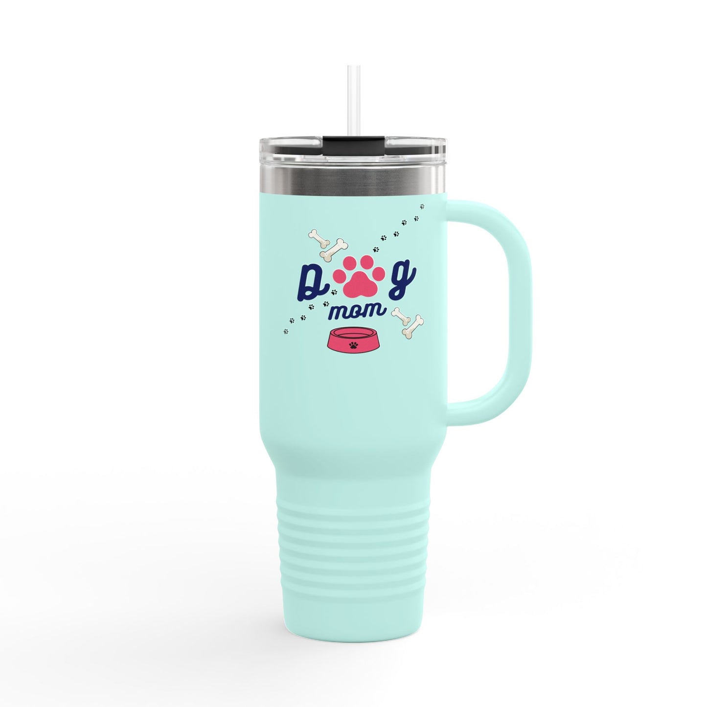 🐶 Dog Mom Insulated Travel Mug – 40oz Stainless Steel Coffee Cup for Pet Lovers
