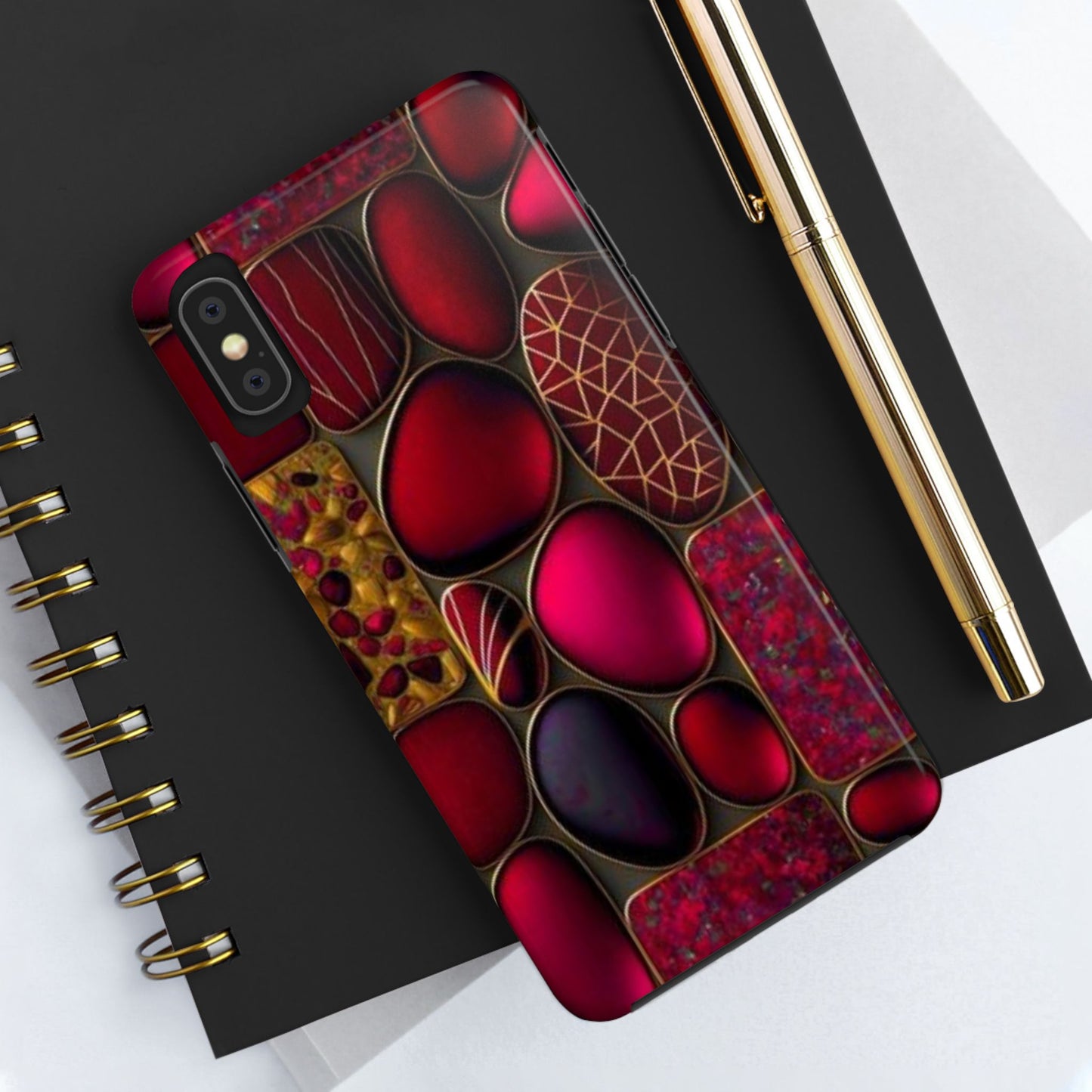 🔴 Tough Phone Cases – Red Stones Design for iPhone & Android – Durable Protection & Stylish Look