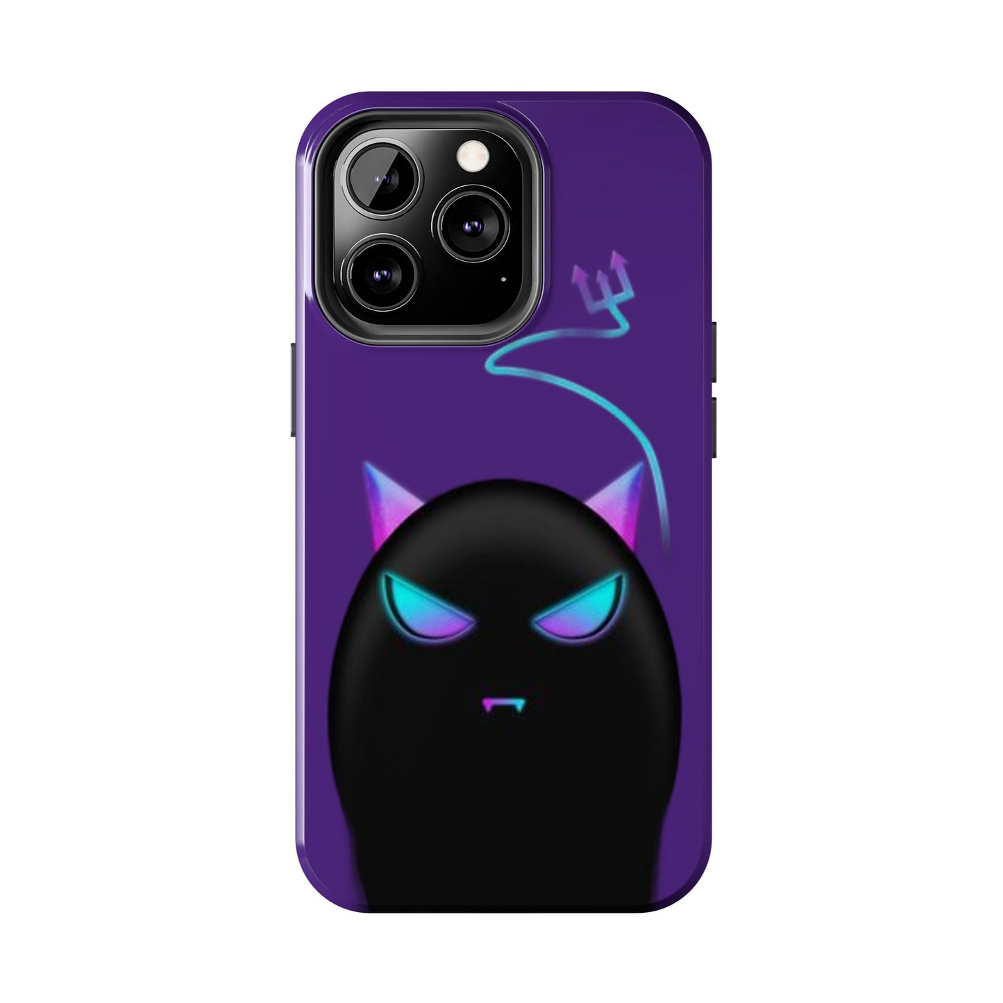 Demonic Cat Tough Phone Case - Cute & Edgy Phone Protection for Cat Lovers