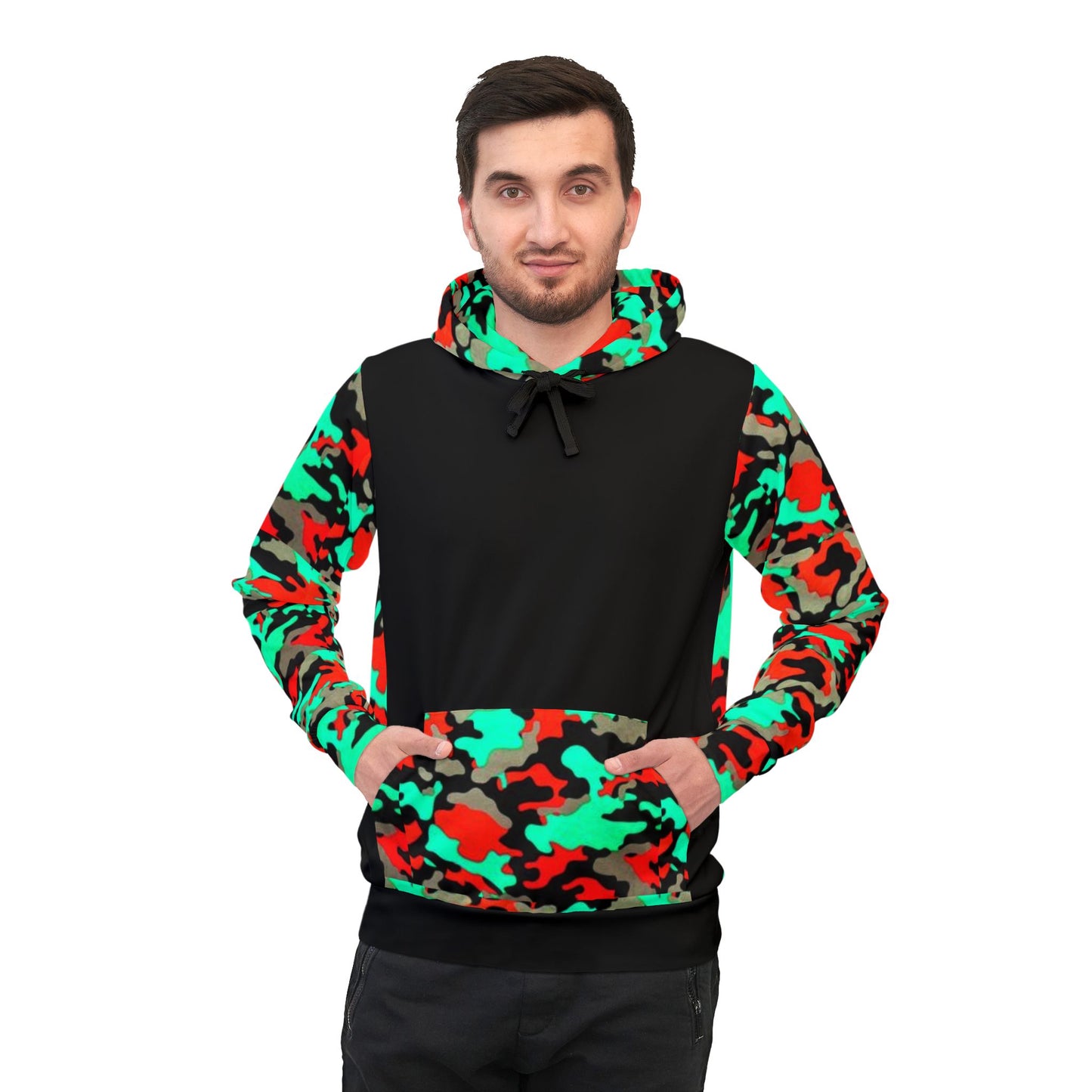 π Vibrant Multicolor Camouflage Hoodie β Bold Streetwear for Active Lifestyles