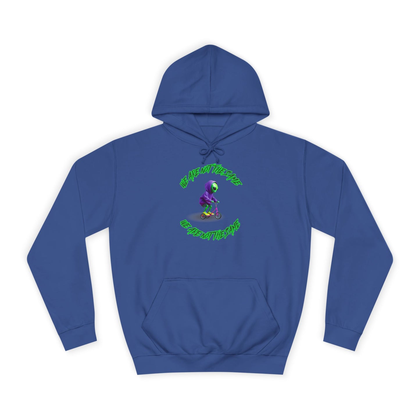 Cosmic Charcoal Hoodie for Men & Women – Alien "We Are Not The Same" Statement