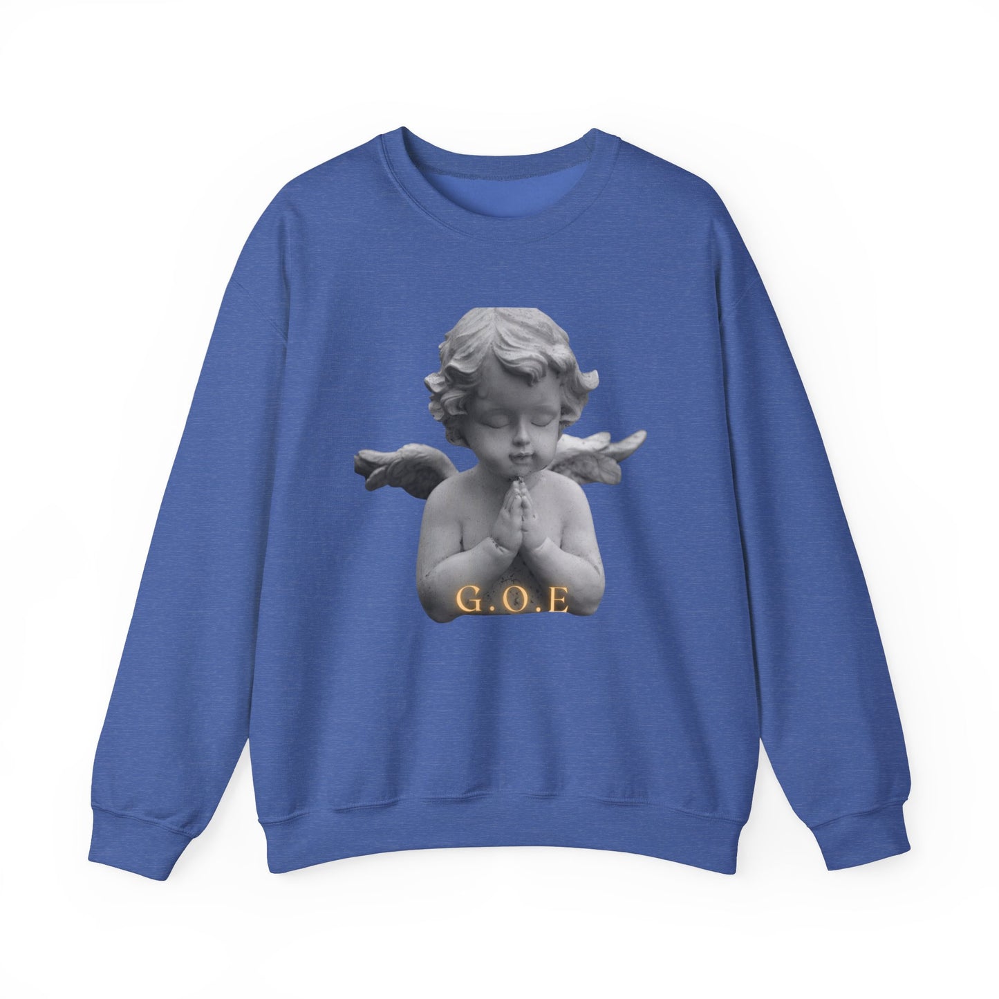 Pure Cloud Men & Women’s Sweater – "G.O.E Angel" (God Over Everything) Faith-Inspired Pullover