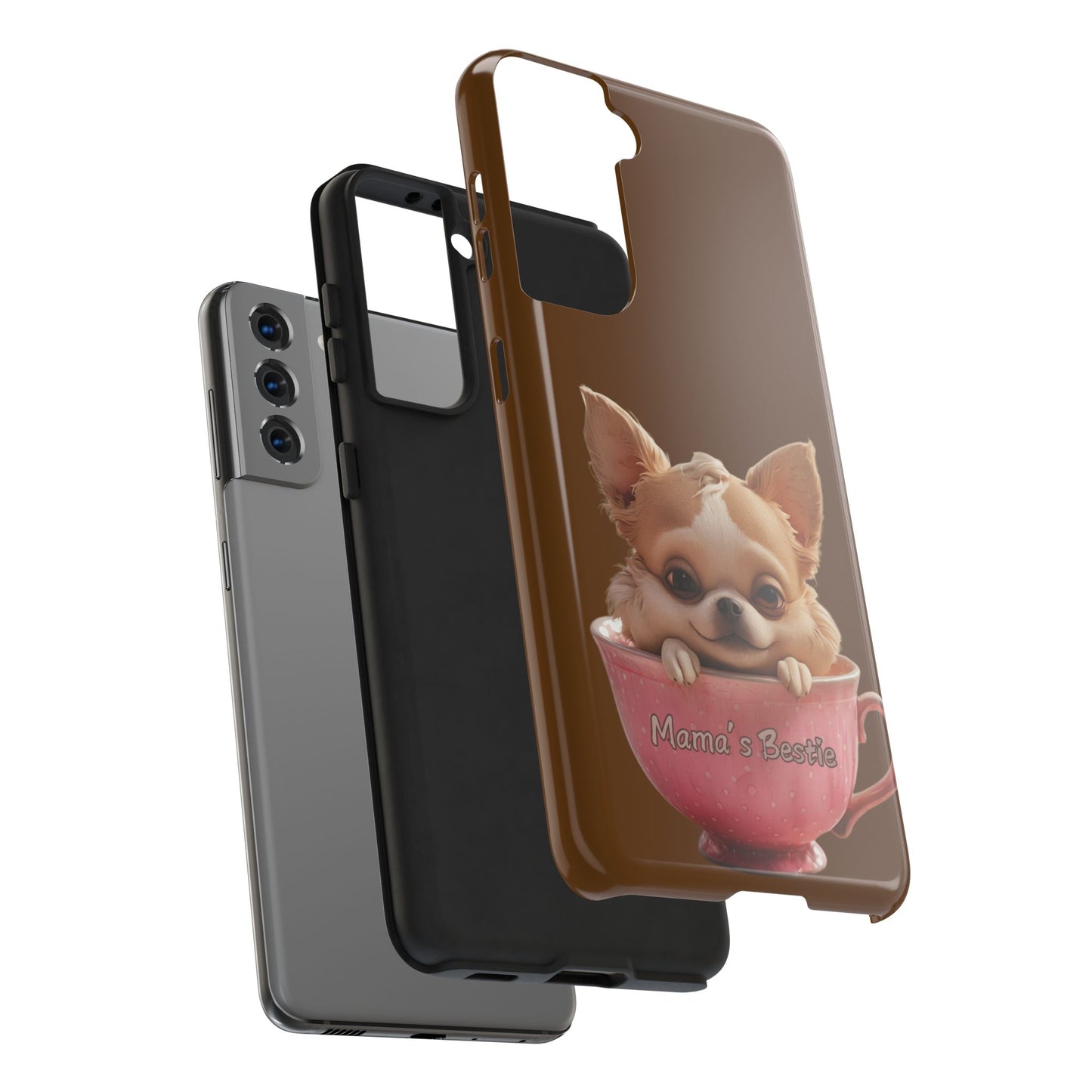 Cute Chihuahua Tough Phone Case - 'Mama's Bestie' Design