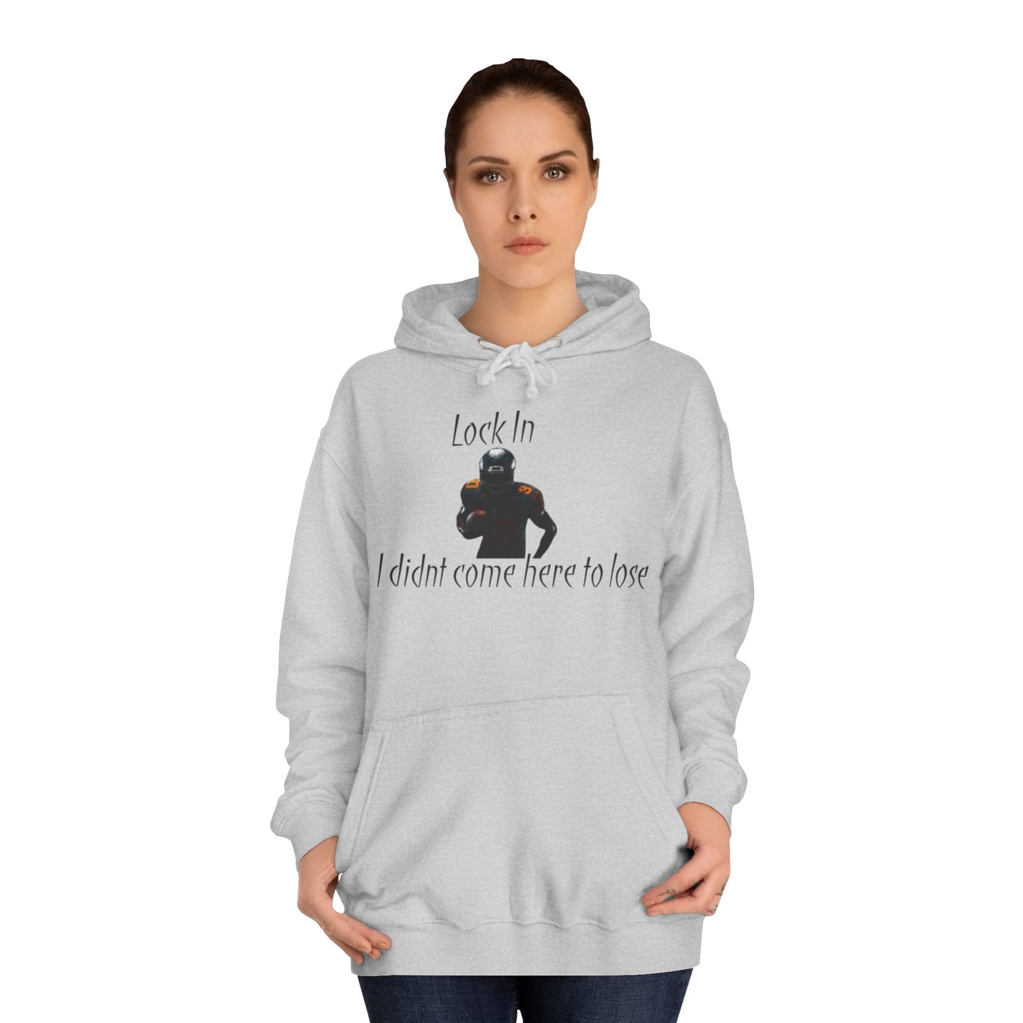 Glacier White Men’s NFL Hoodie – "Lock In" Football Edition Sweatshirt with Drawstrings & Kangaroo Pocket