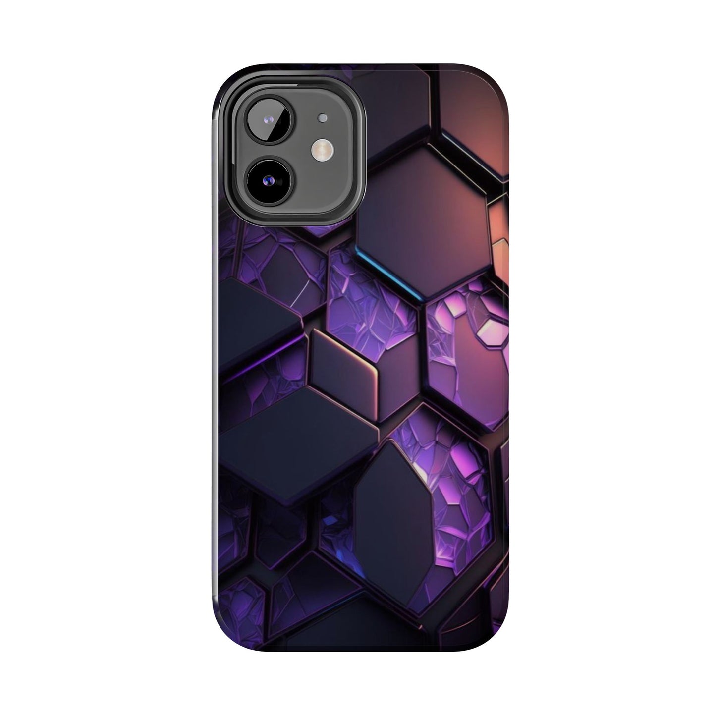 Hexagonal Tough Phone Case - Vibrant Protective Design for Tech Enthusiasts