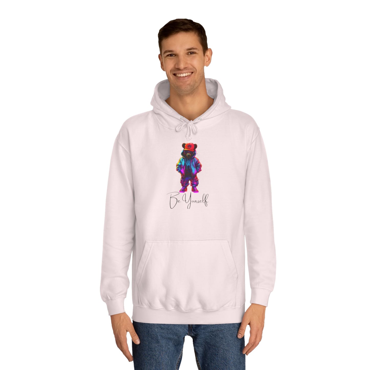 White Ice Hoodie for Men – When They Need Me Graphic with Drawstrings & Kangaroo Pocket