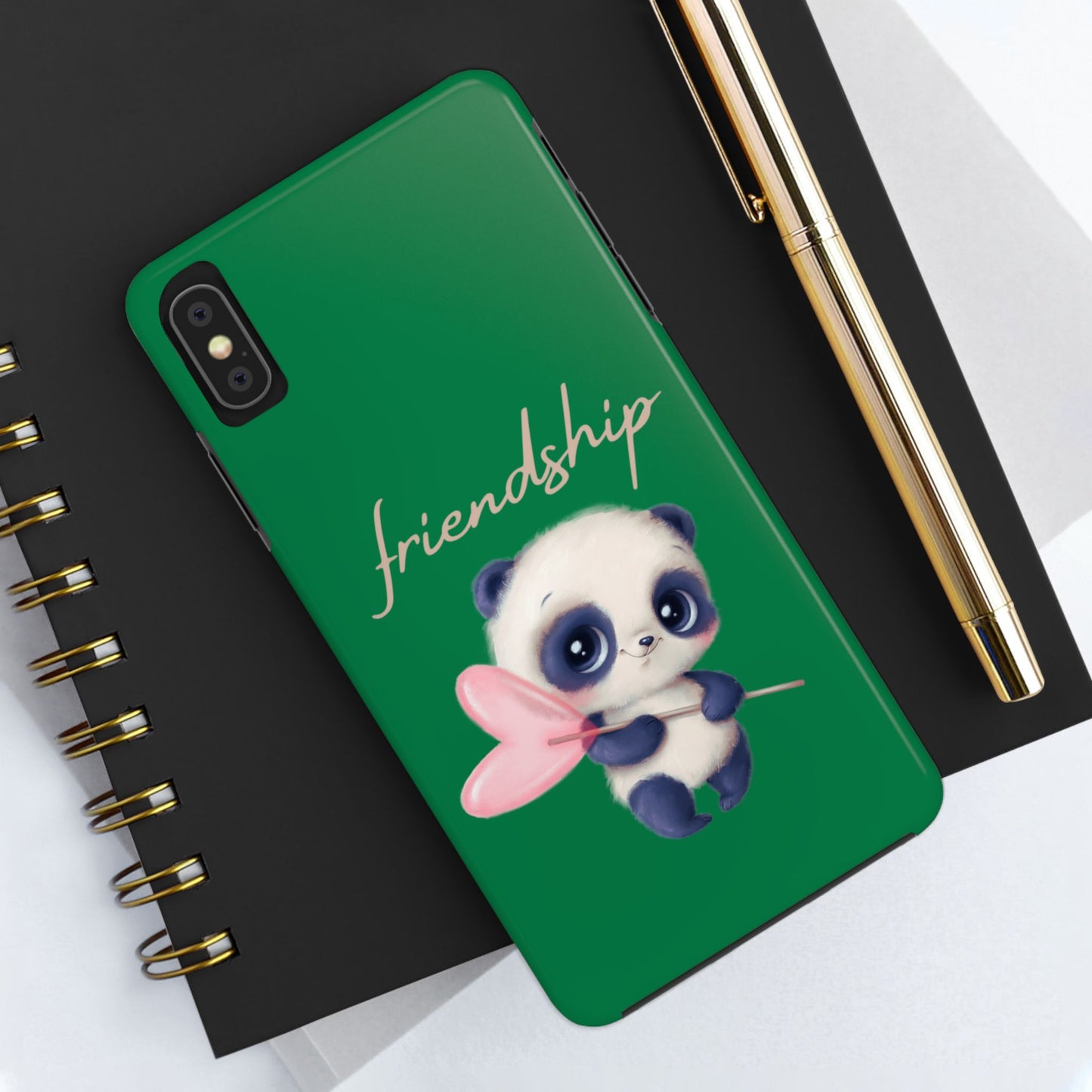 Phone case- Cute Panda Friendship Tough Phone Case - Durable Protection