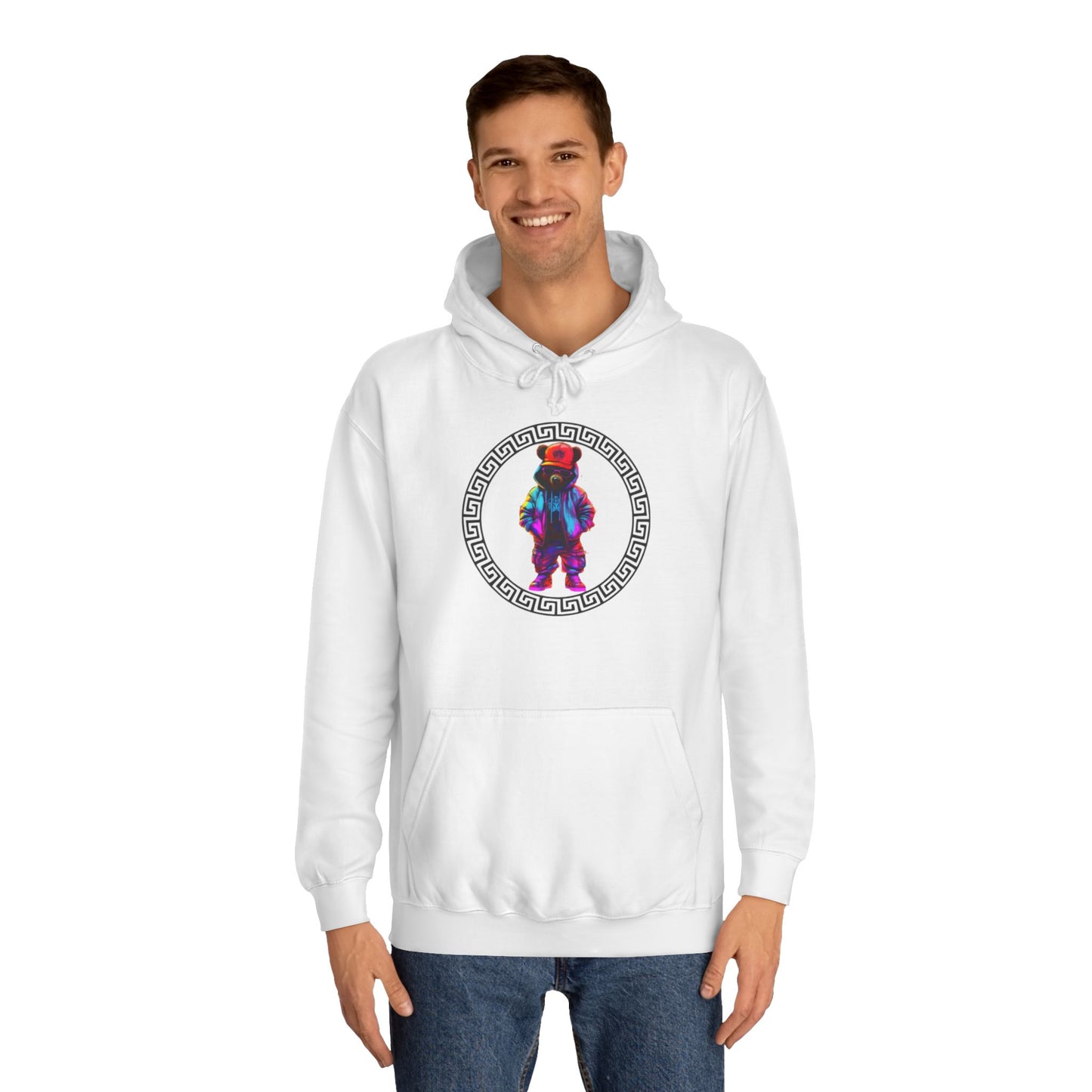 Cosmic Tie-Dye Bear Graphic Sweater – Vibrant Streetwear Pullover