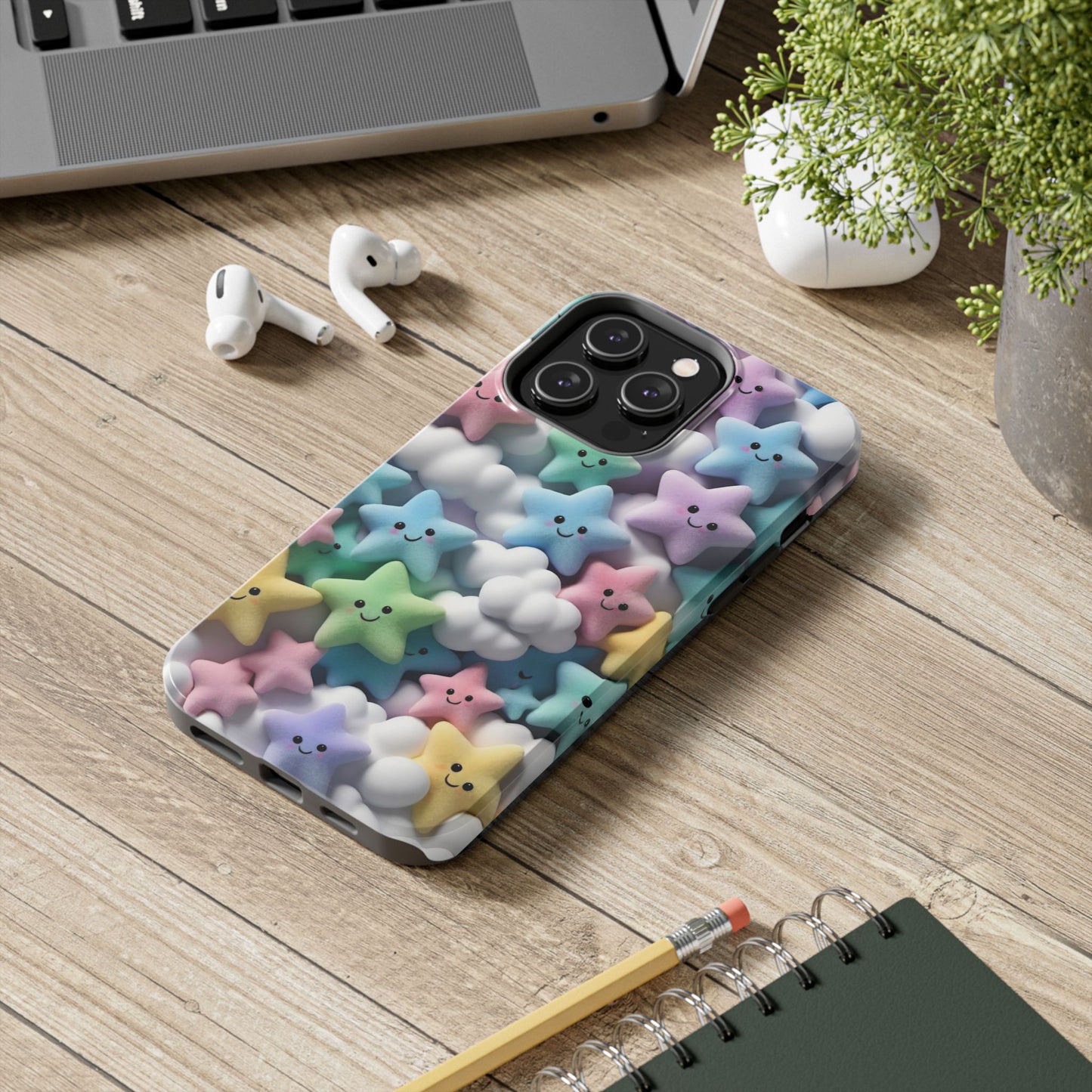"Kawaii Starry Sky Phone Case – Tough & Durable Protection with Cute Cloud Design for iPhone & Android"